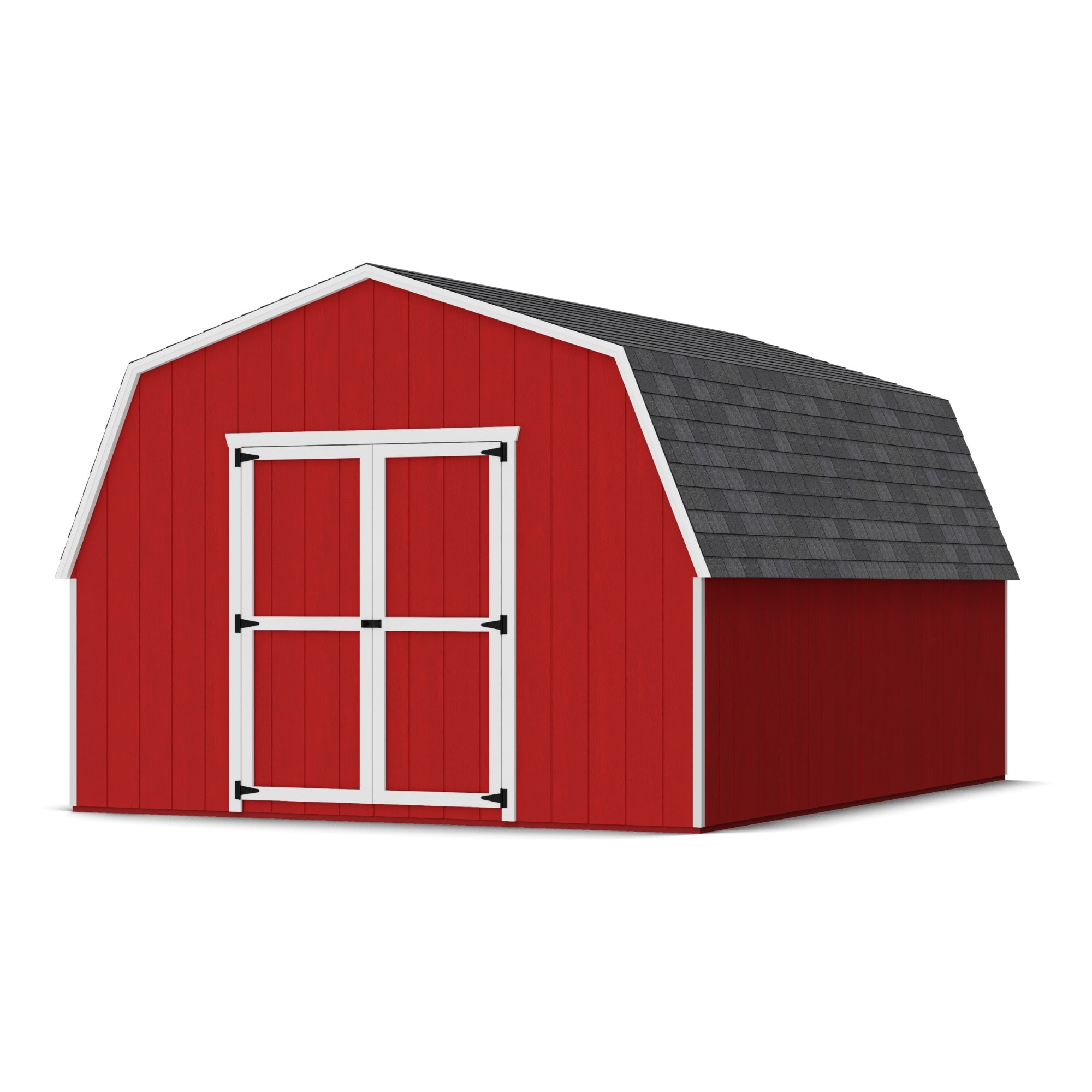 Little Cottage Co 12X16 VGB-4-PC Value Gambrel Barn 12-ft x 16-ft Gambrel Style Wood Outdoor Storage Shed with 2 Doors