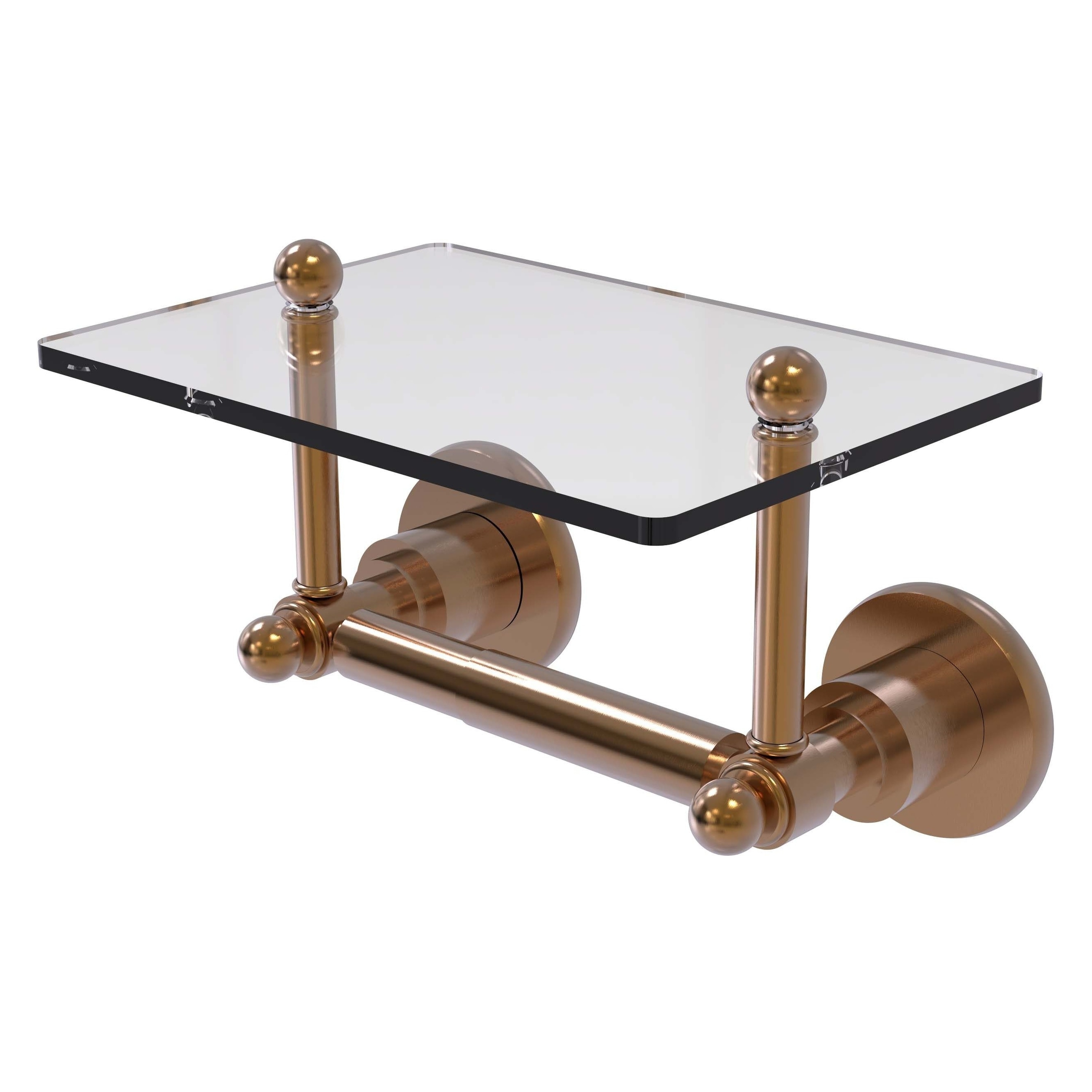 Allied Brass AP-GLT-24-BBR Astor Place Brushed Bronze Wall mount Double post Toilet Paper Holder 1 -Rolls with Storage