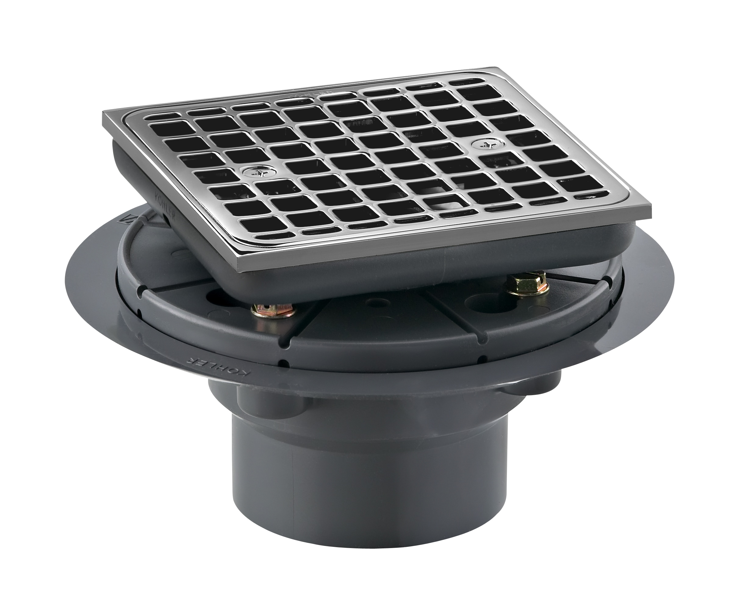 KOHLER 9136-CP Square Design Tile-In Shower Drain, Polished Chrome