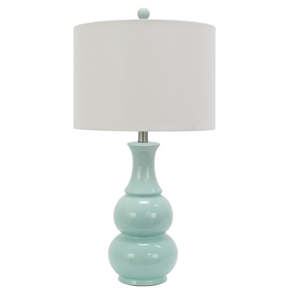 Decor Therapy 26 5 In Angelic Blue Table Lamp With Linen Shade In The Table Lamps Department At Lowes Com