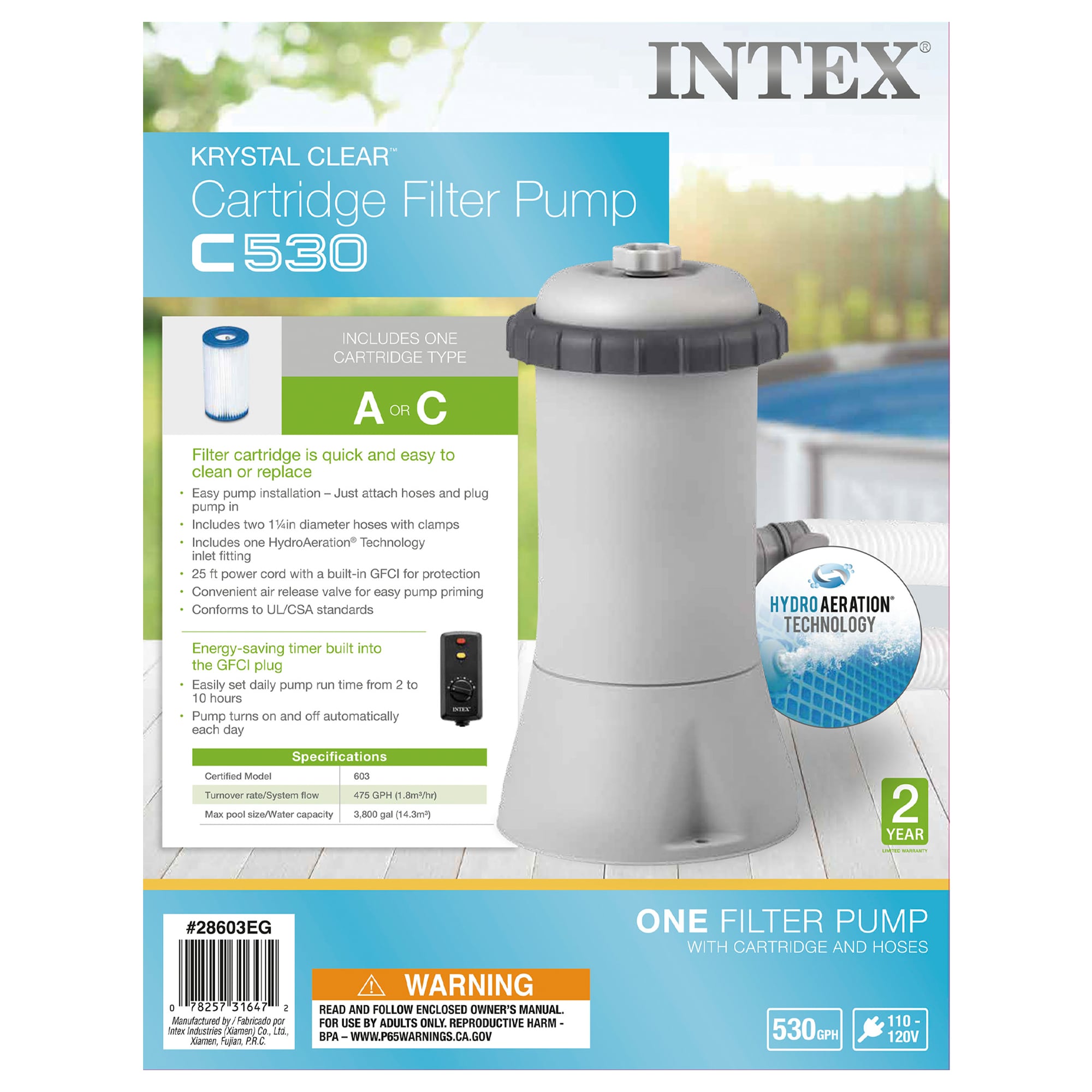 Intex 29000E Pool Easy Set Type A Replacement Filter Pump
