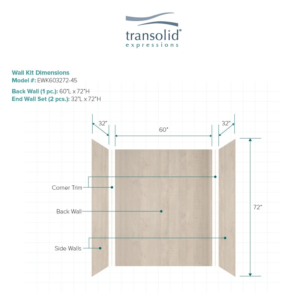 Transolid EWK603272-45 Shower-Wall-Surrounds - View #2