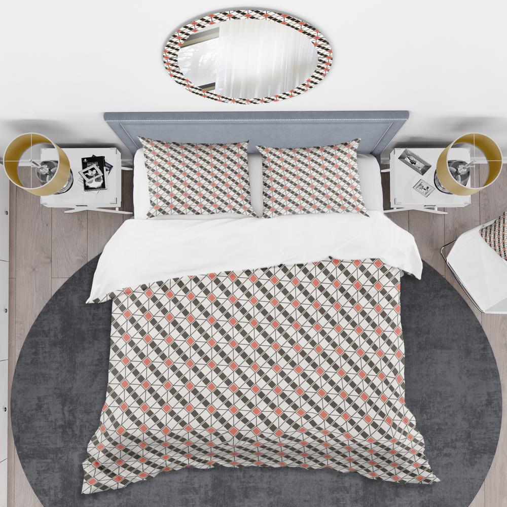 Twin Black Abstract Microfiber Duvet Cover Set