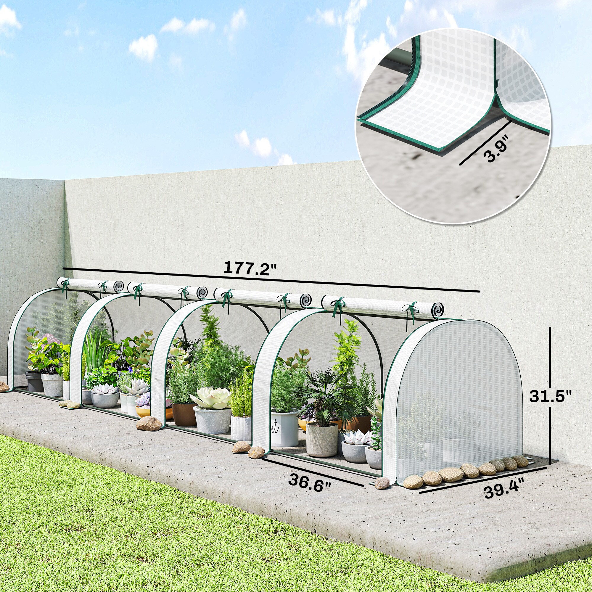 Outsunny 84H-567V00WT greenhouses - View #4