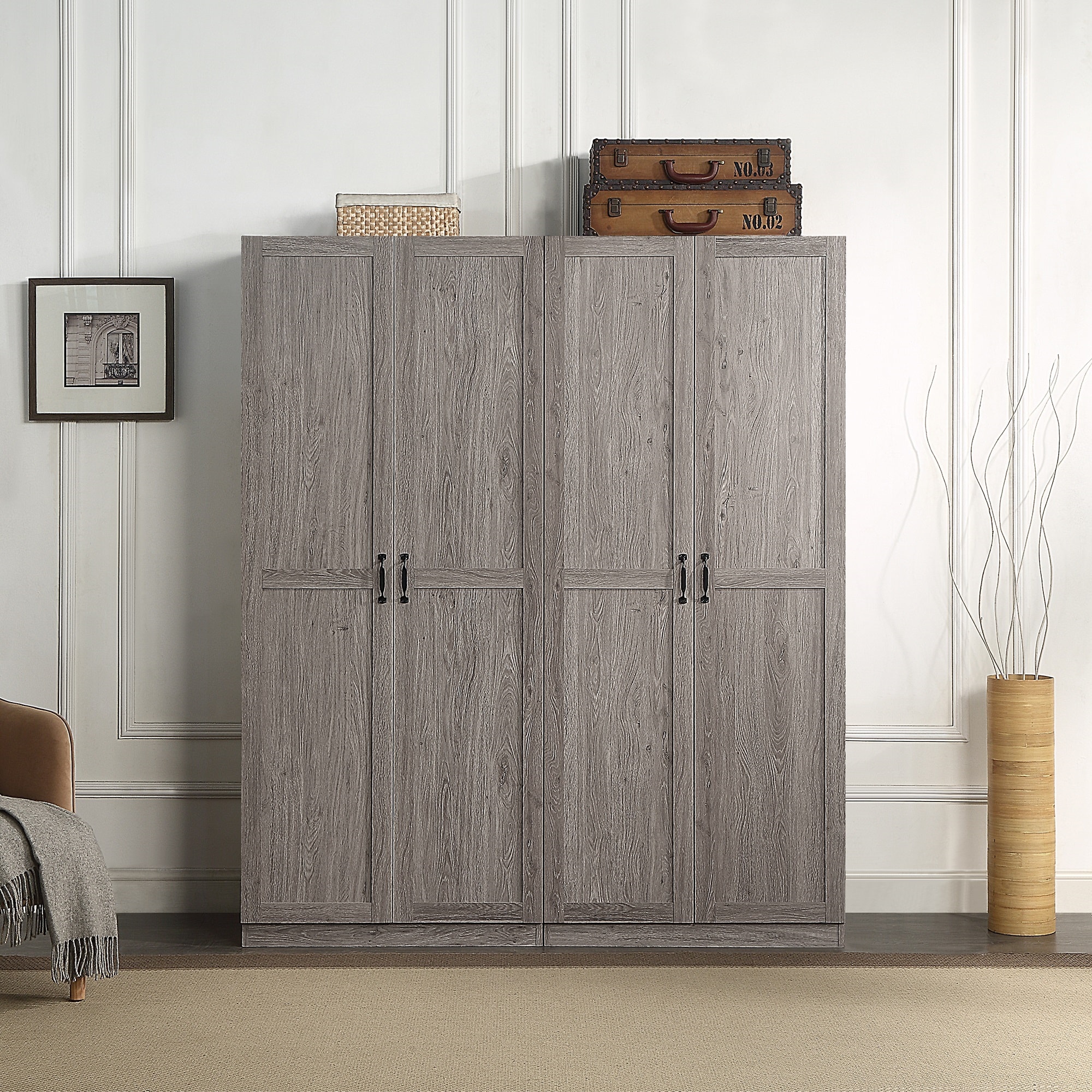Manhattan Comfort 2-2GLF-GY Grey Armoire