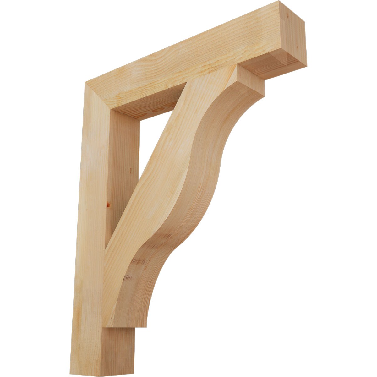 Ekena Millwork BKT06X34X42FST05RDF Funston Block Rough Sawn 6-in x 34-in x 42-in Douglas fir Brown Wood Standard bracket