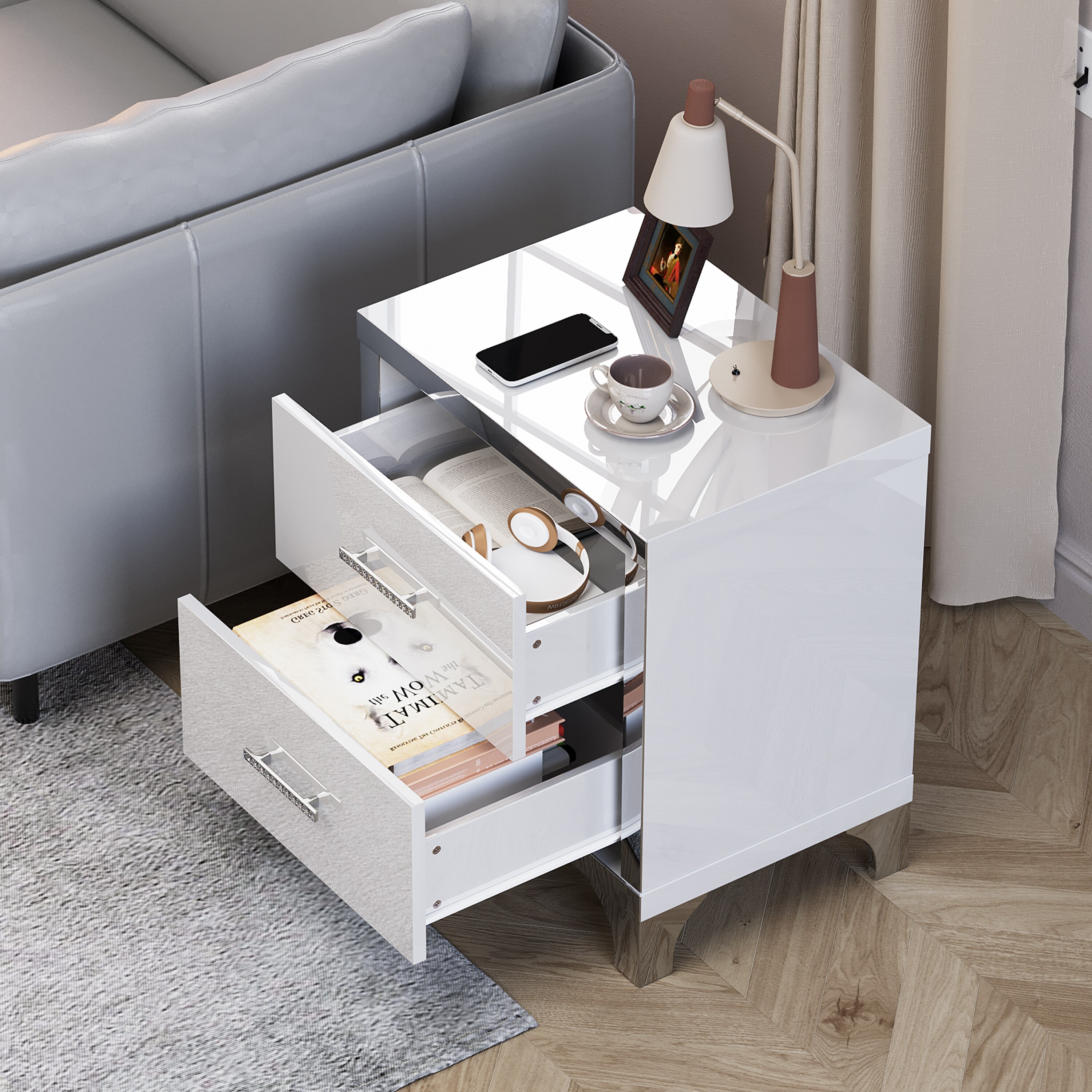 GLANZEND 65149TGMW nightstands - View #2