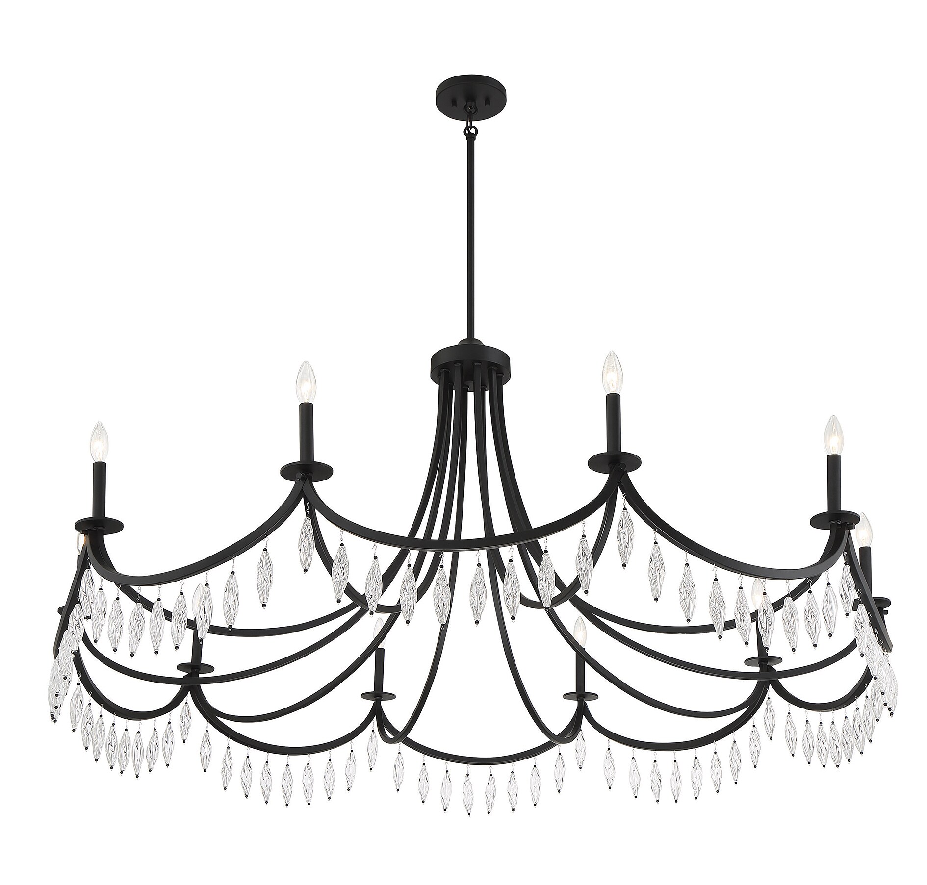 Kameron Matte Black 10-Light Crystal Chandelier