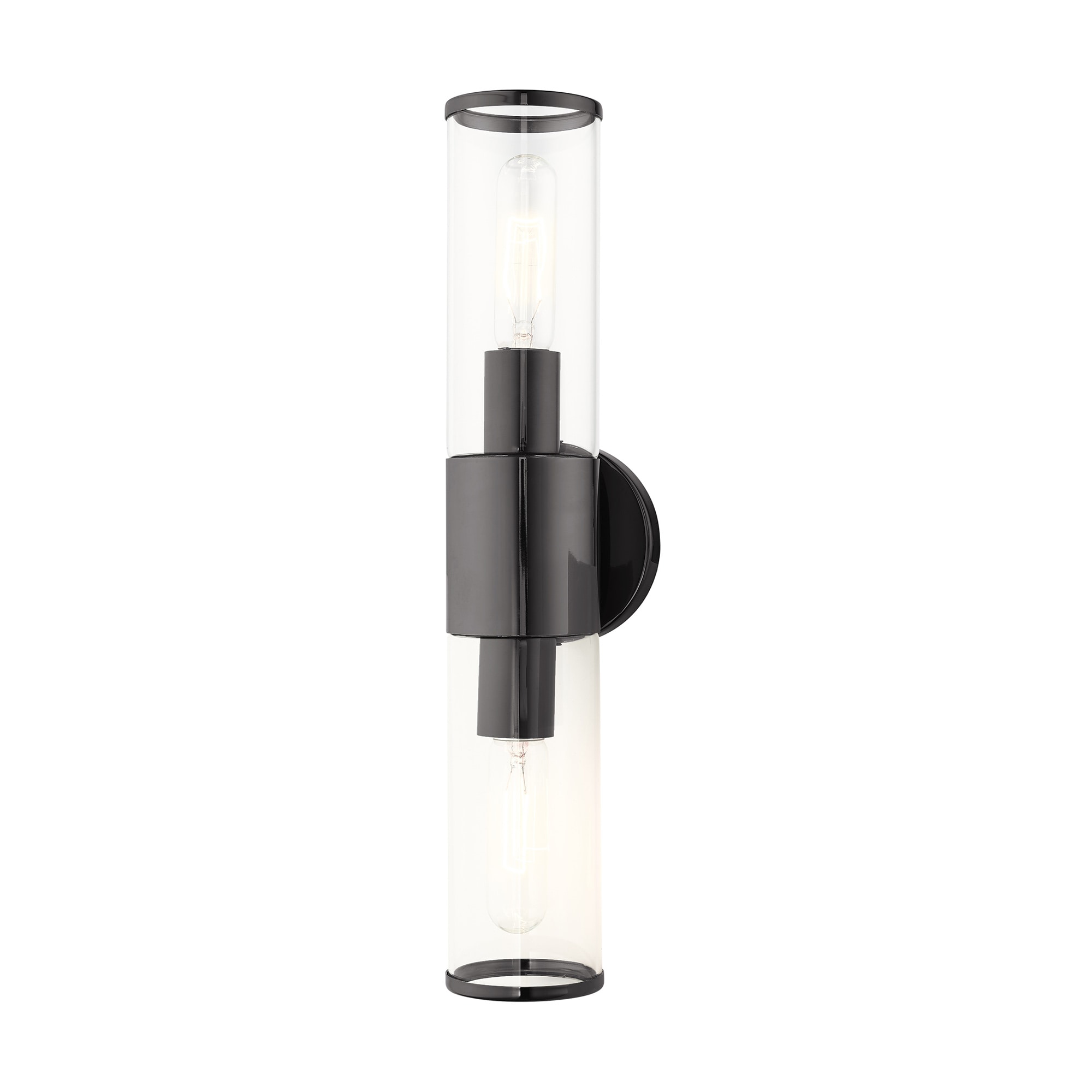 Bancroft Black Chrome 2-Light ADA Vanity with Clear Glass