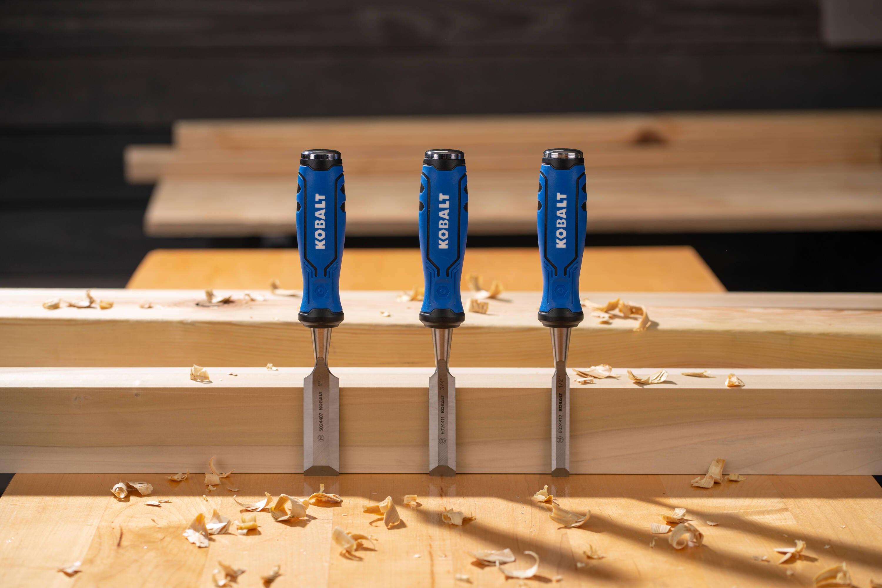 Kobalt Side Strike Chisel Set 3-Pack Woodworking Chisels Set