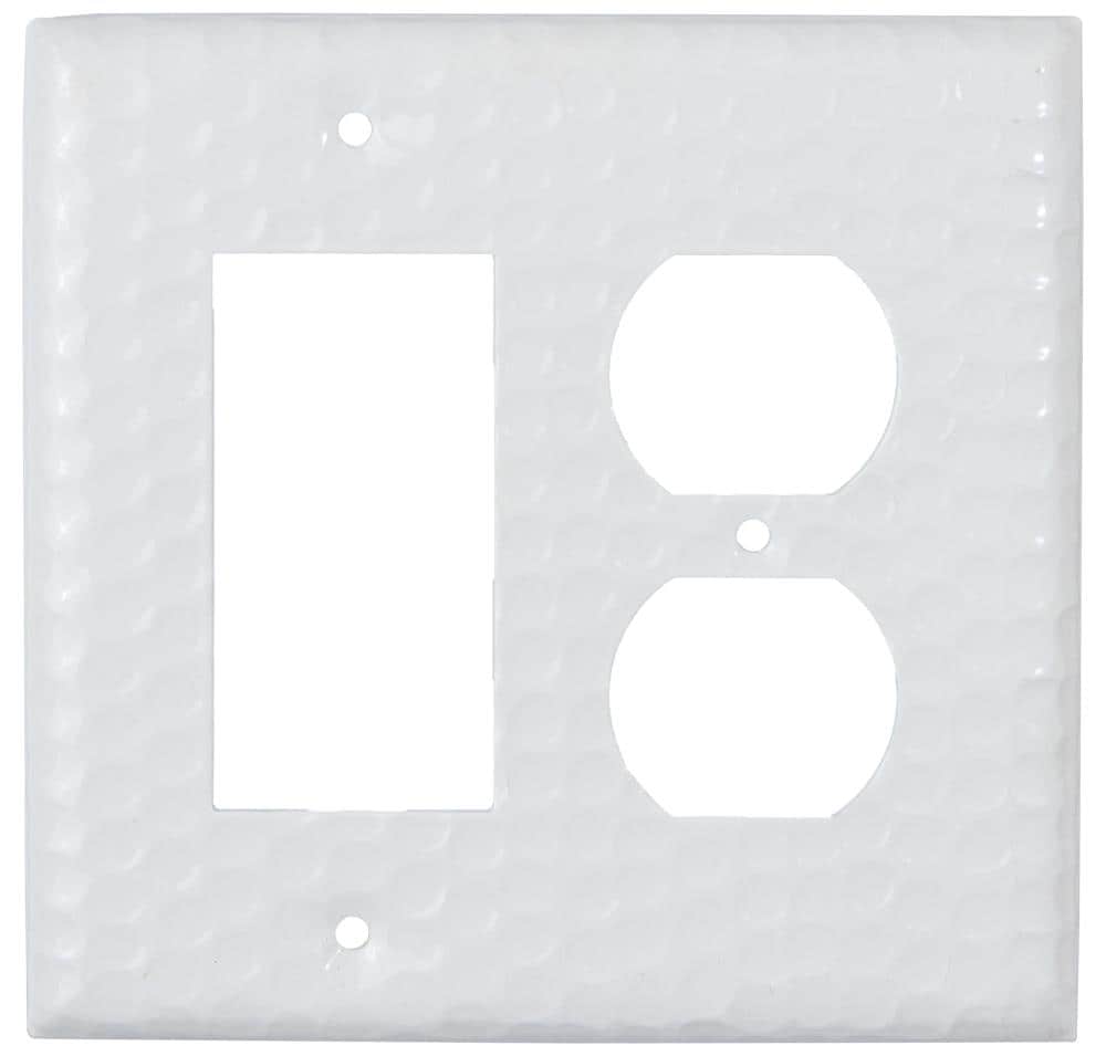 Monarch Abode 19020 2 -Gang Standard Size Classic White Metal Indoor Decorator Wall Plate