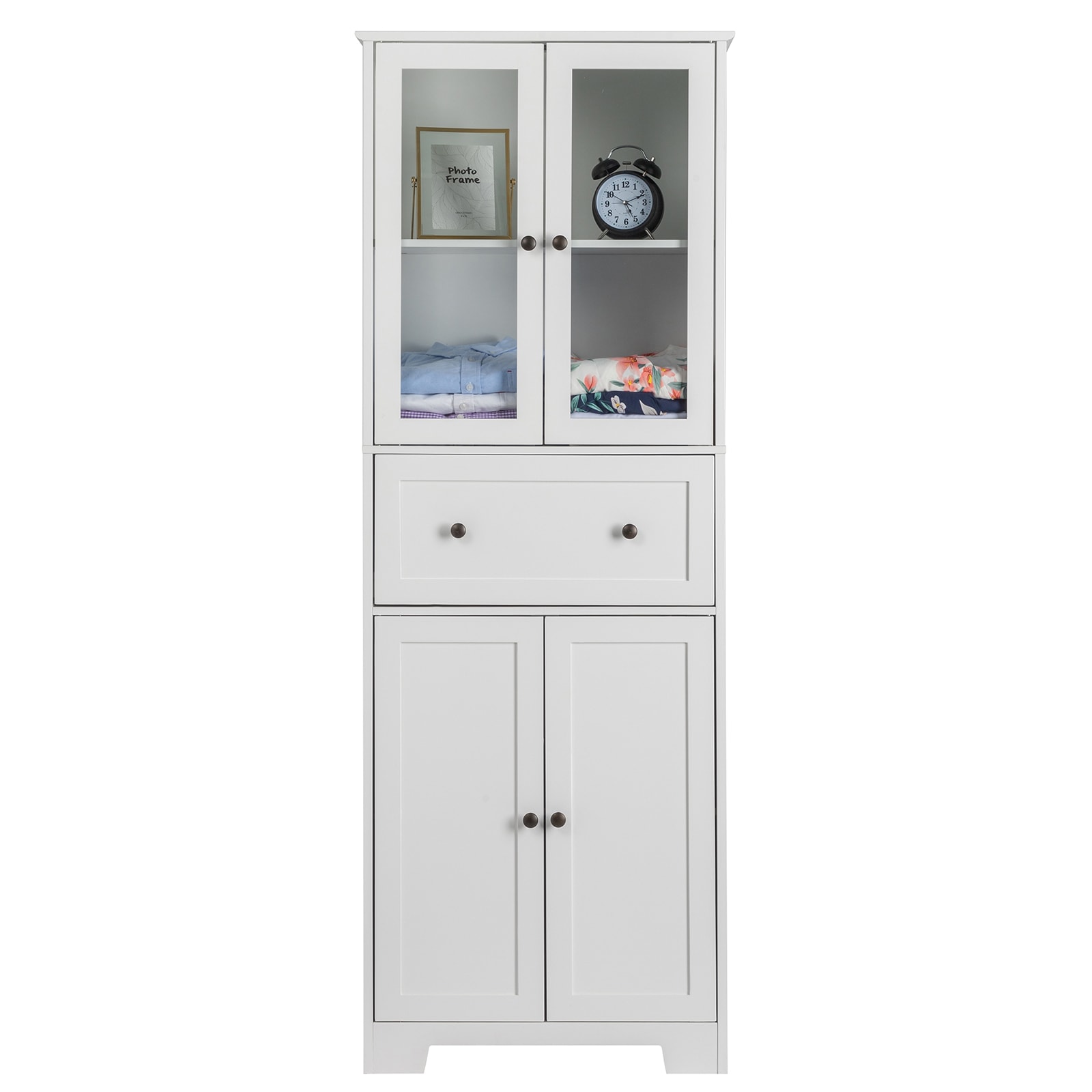 Winado LO1G52003105 White Wood 4 -Shelf Bookcase ( 23.63-in W x 64.17-in H x 11.82-in D ) Finished