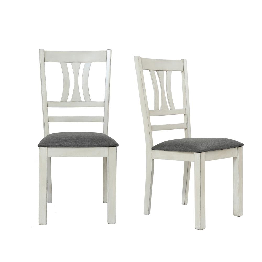 LuxenHome WHIF1876 Casual Polyester Upholstered Dining Side Chair (Wood Frame)
