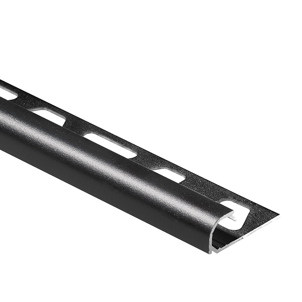 Schluter Systems RO110MGS Rondec 0.438-in W x 98.5-in L Matte black textured color-coated aluminum Aluminum Bullnose Tile Edge Trim