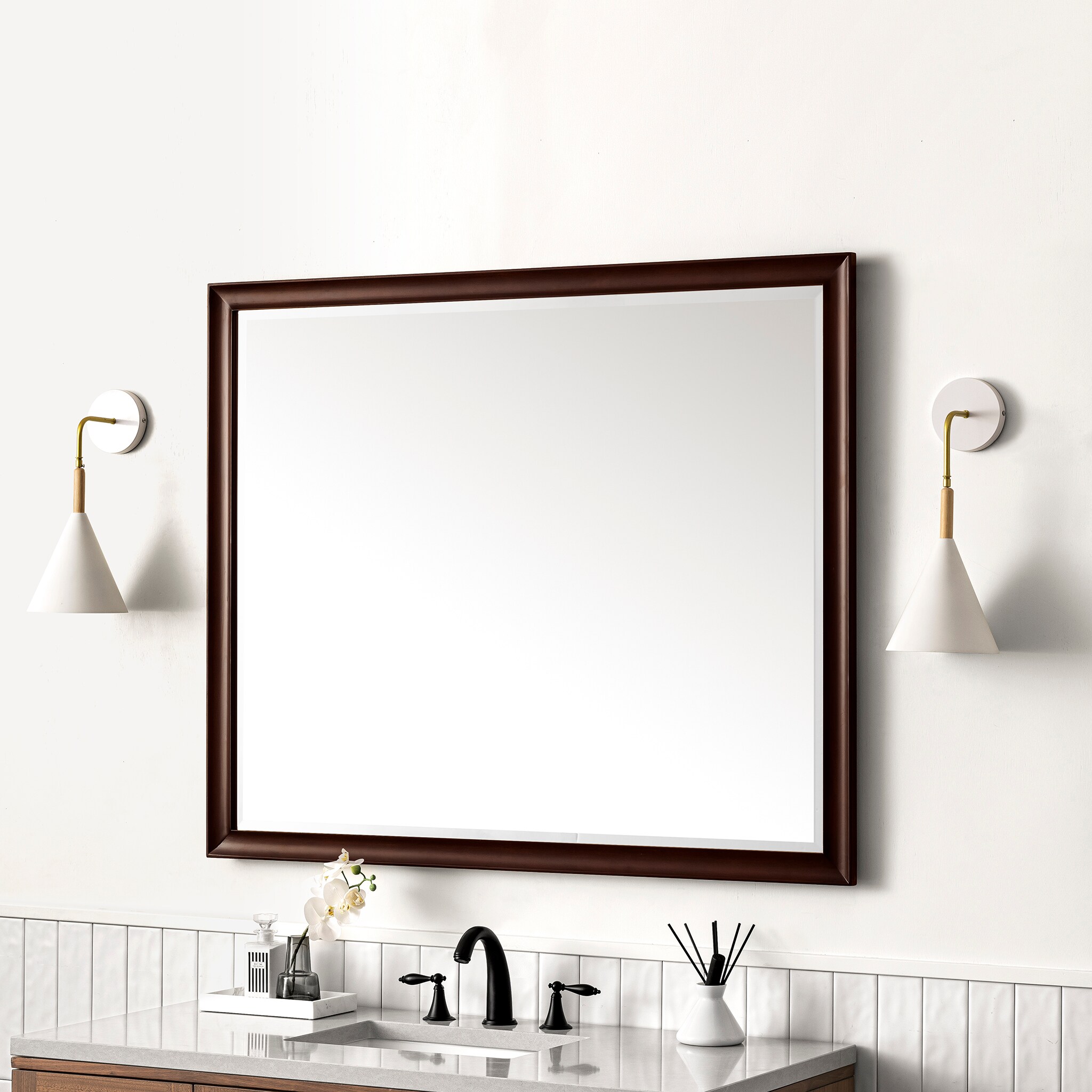 James Martin Vanities Glenbrooke 48-in x 40-in Bathroom Vanity Mirror ...