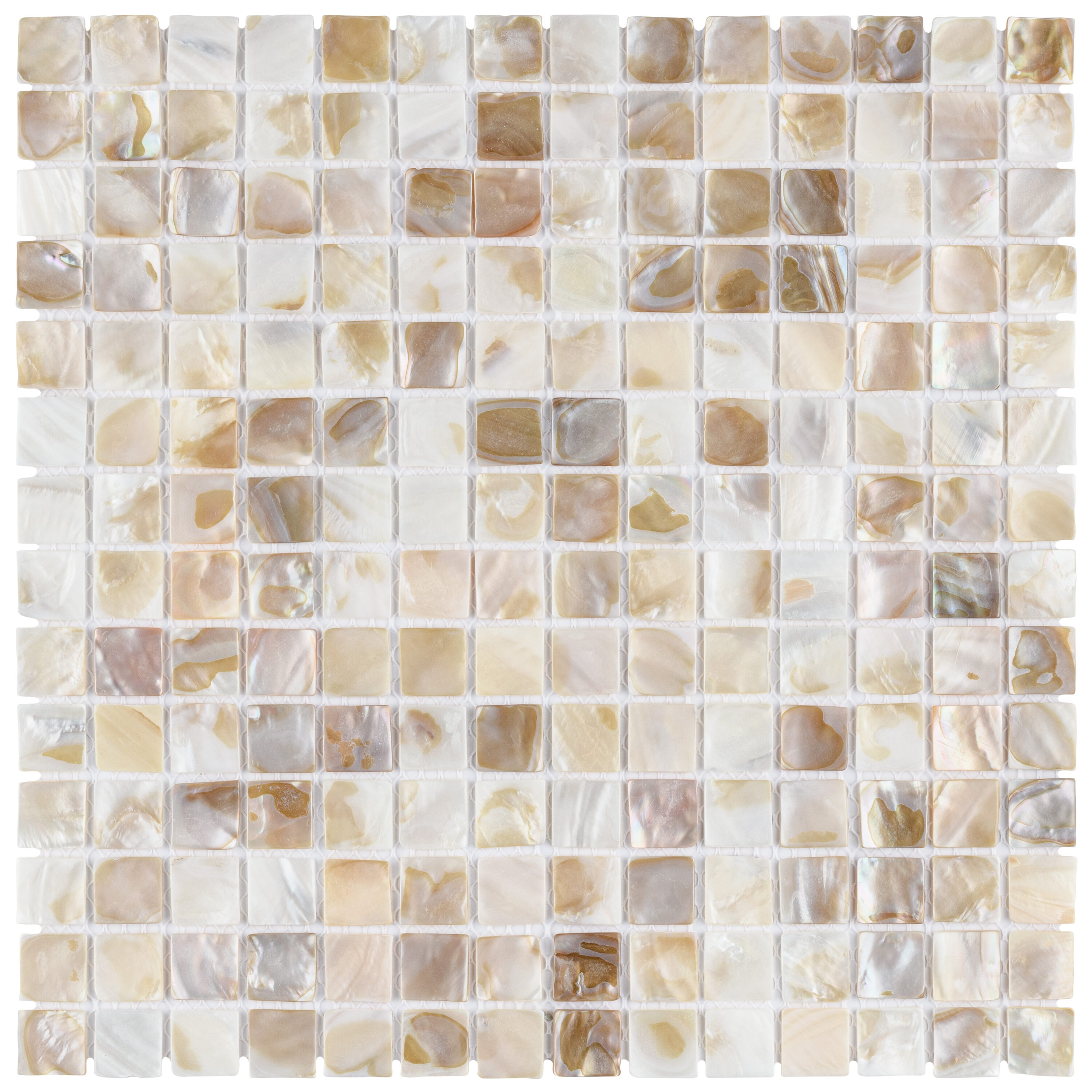 Affinity Tile GFNCSQN Conchella Square Natural 12-in x 12-in Glazed Natural shell Mosaic Wall Tile ( 10.2-sq ft Carton )