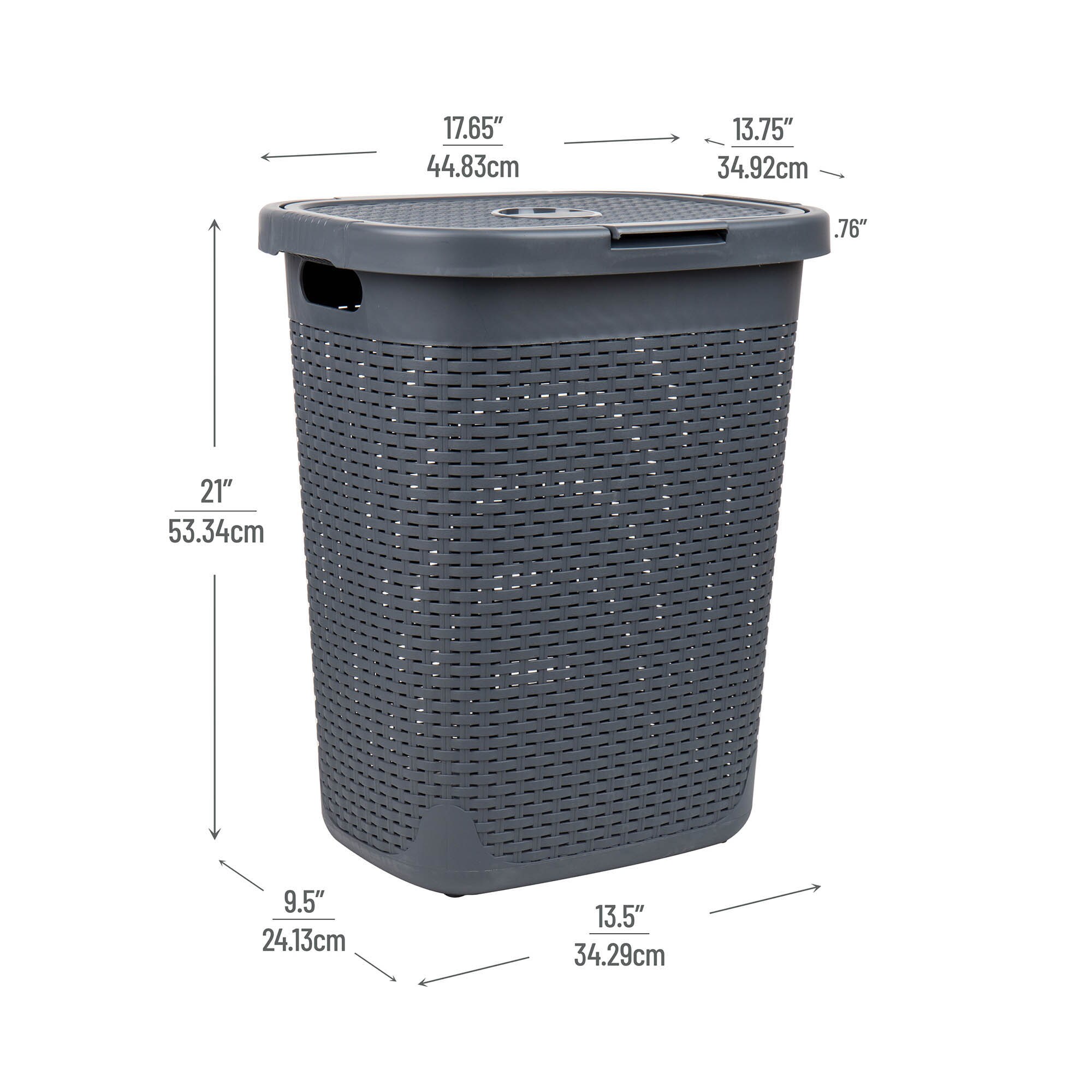 Mind Reader 50-Liter Plastic Laundry Hamper in the Laundry Hampers & Baskets  department at