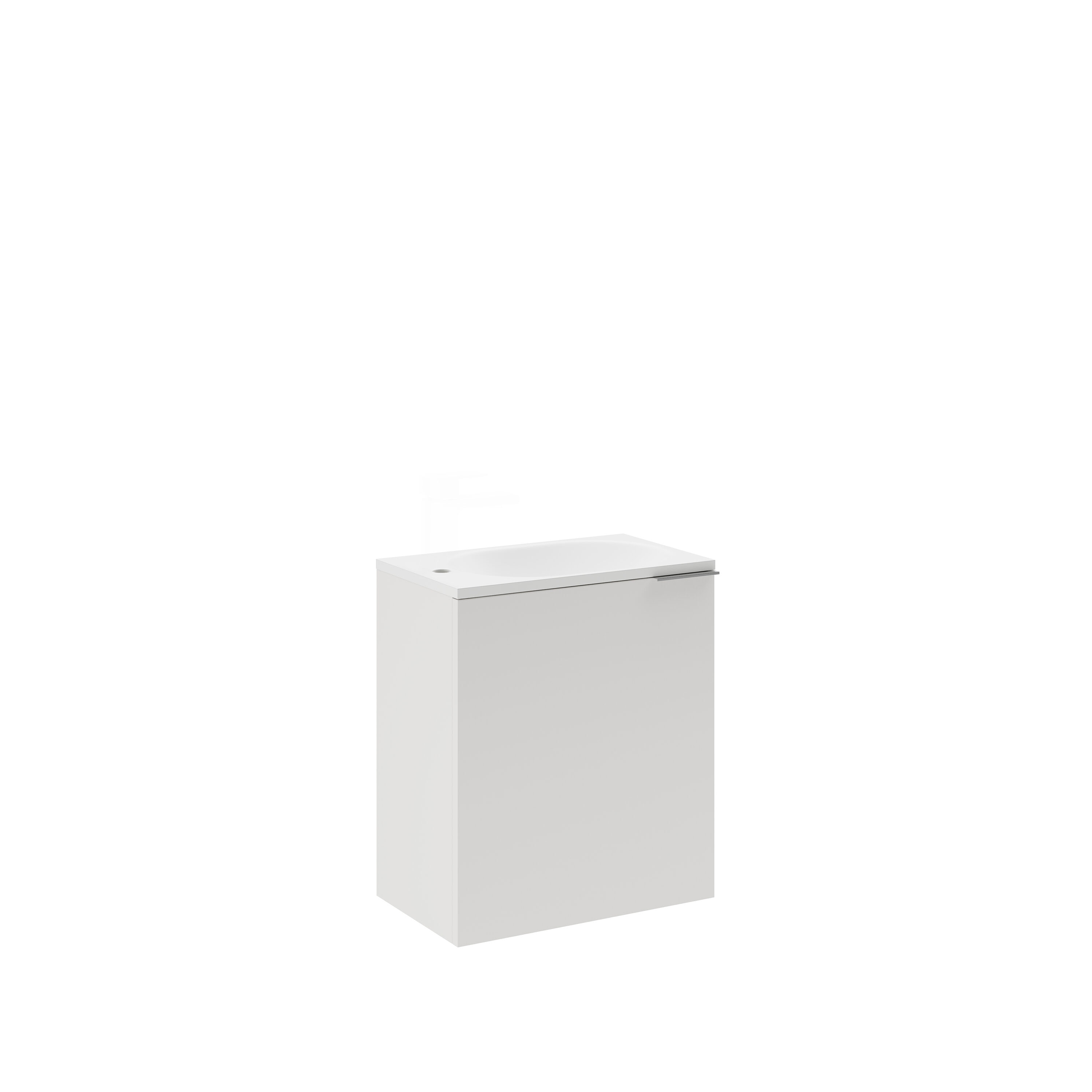 Sleek 20" Glossy White Wall-Mounted Modern Vanity with Integrated Sink
