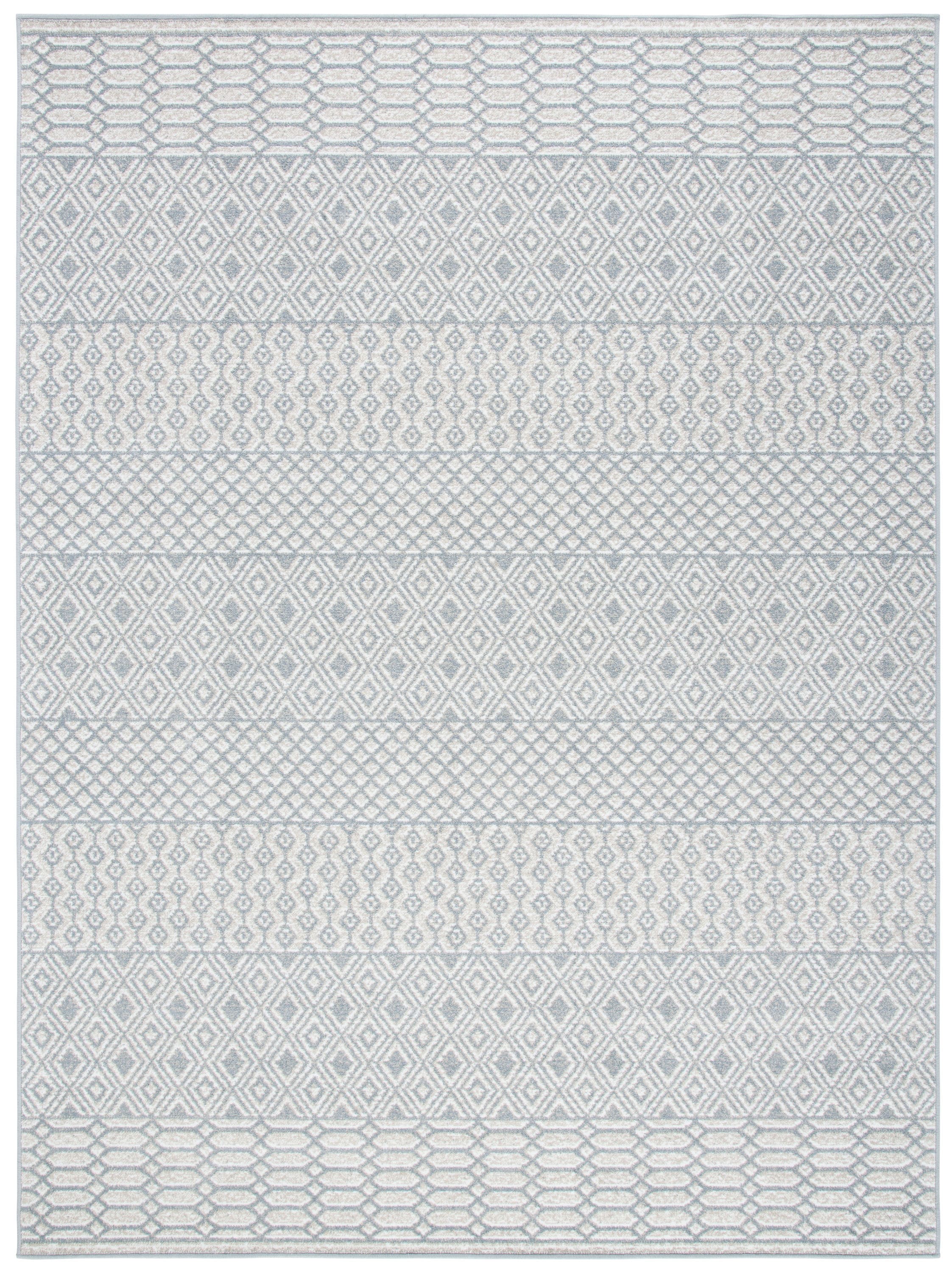 Safavieh BMT132A-8 Belmont Rorie 8 x 10 (ft) Loomed Polypropylene Ivory/Gray Rectangular Indoor Abstract Farmhouse/Cottage Area rug