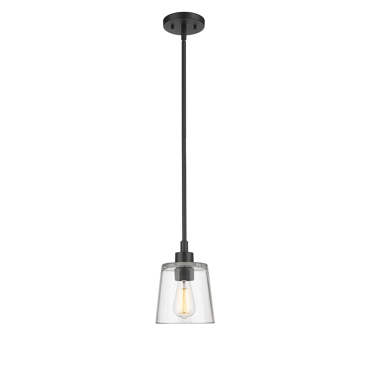 Millennium Lighting 497001-MB Evalon 1 -Light Matte Black Modern/contemporary Clear glass Dome Small Hanging Pendant light