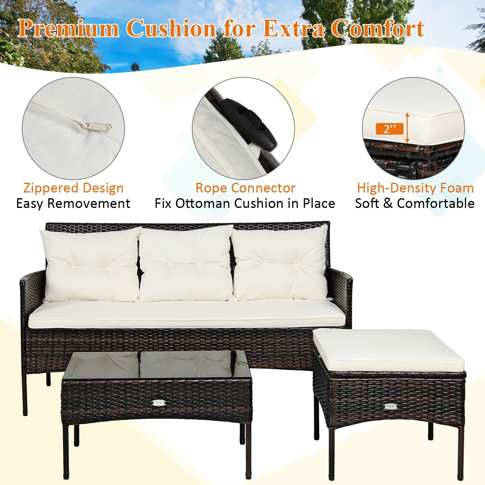 WELLFOR GIZHE354BE Patio-Sofas-Daybeds - View #3