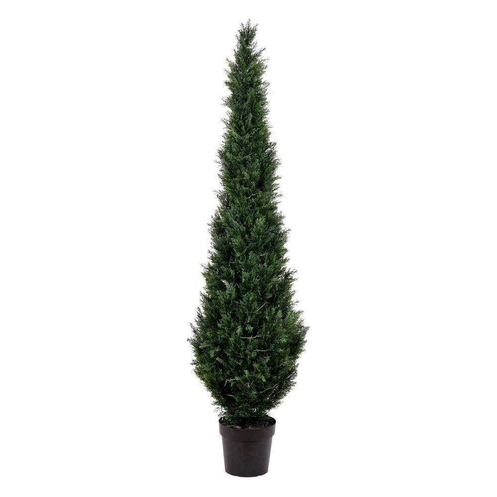Vickerman TP170684 84-in Green Indoor/Outdoor Cedar Artificial Tree