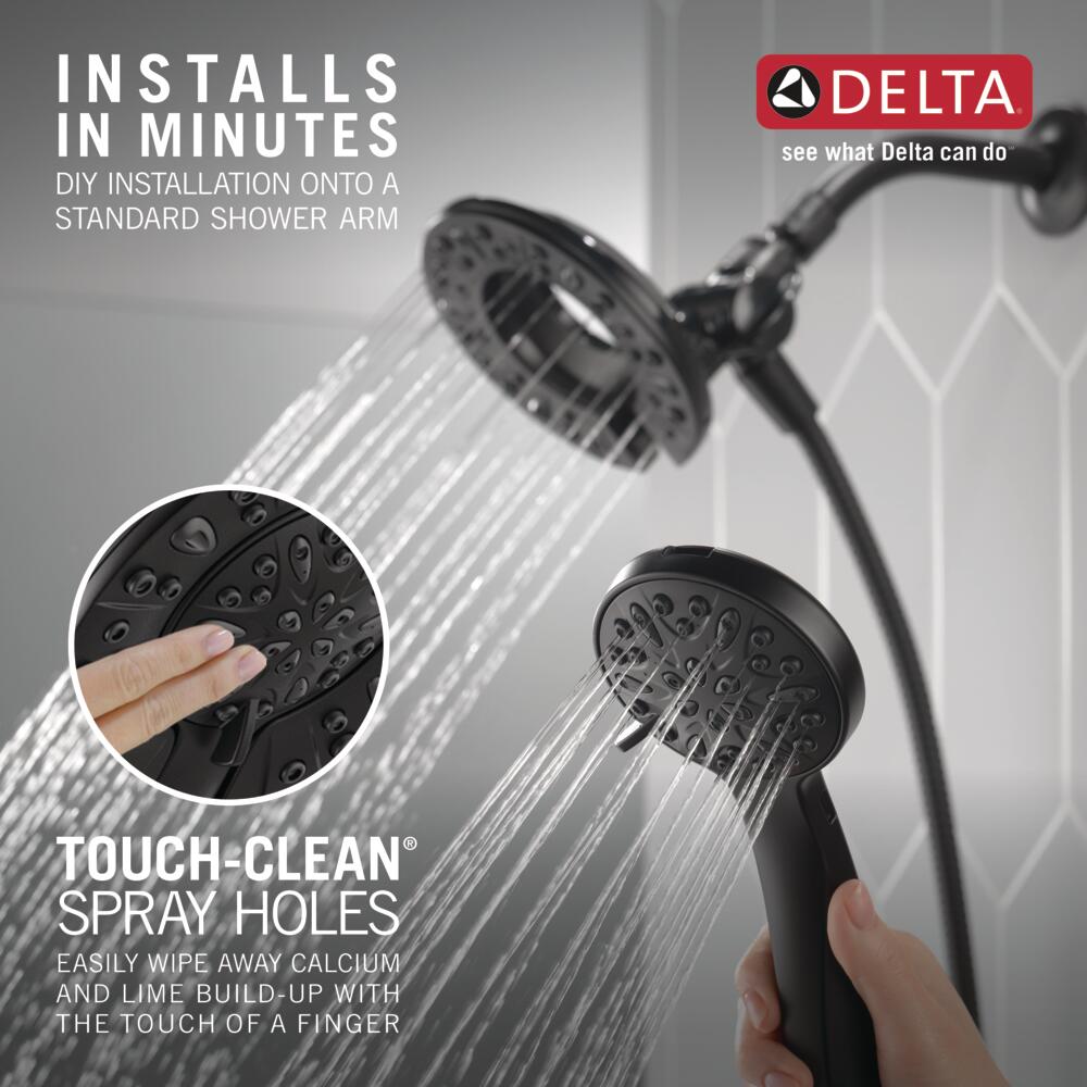 Delta In2ition Matte Black Dual Shower Head 2.5-GPM (9.5-LPM) in the ...