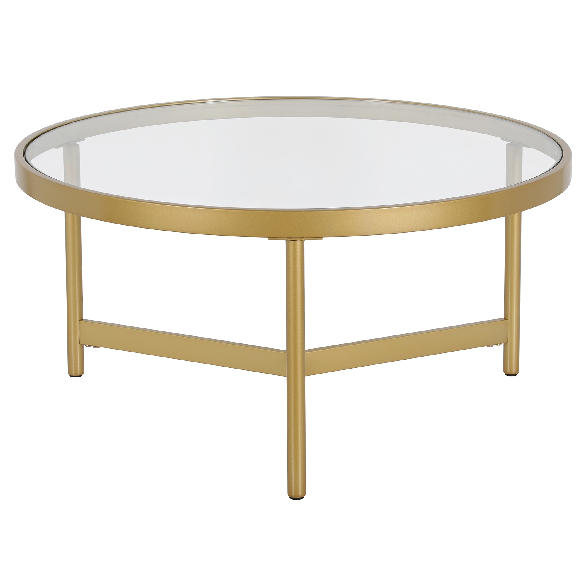 Hailey Home Yara Brass Wood Modern Coffee Table in the Coffee Tables ...