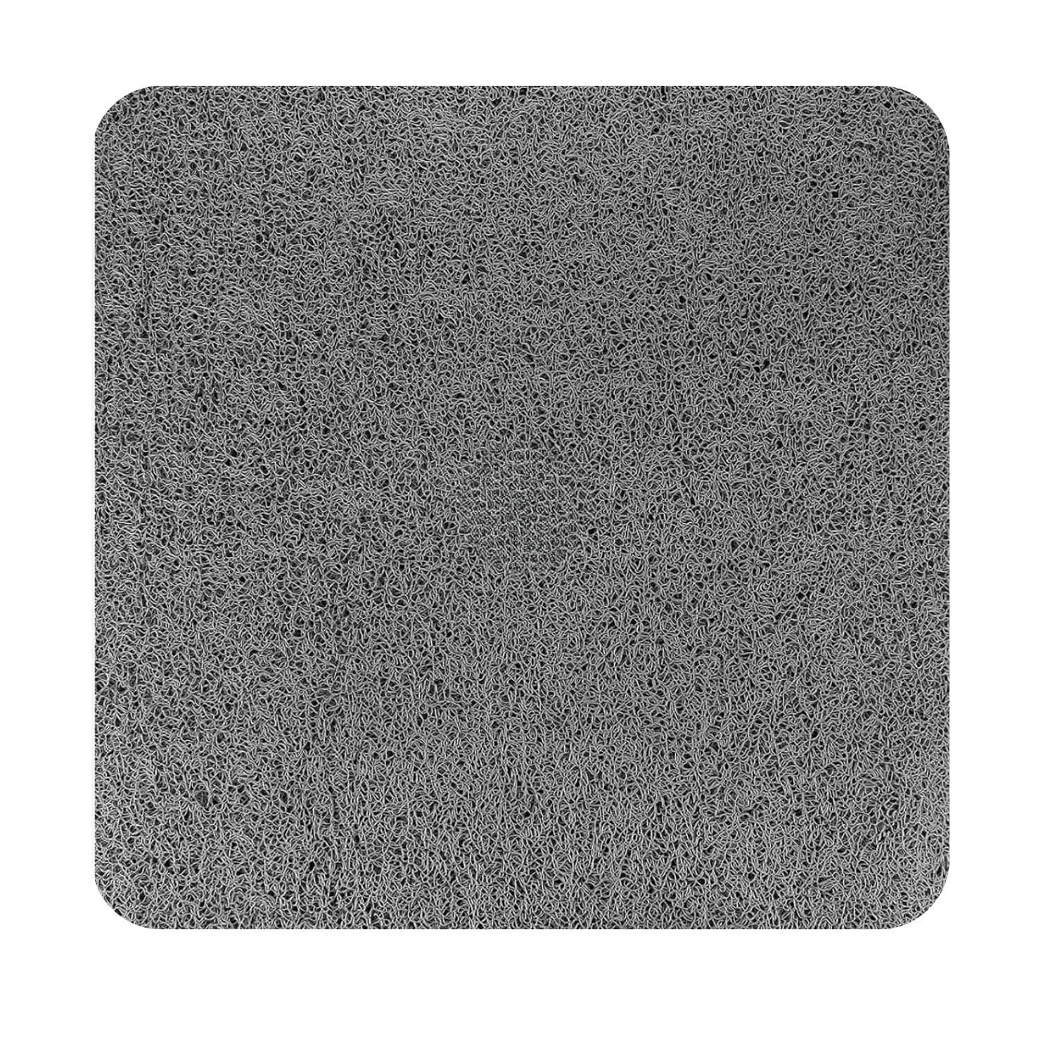 Etokfoks  24 x 24 in square nonslip shower floor mat for textured surfaces quick drying loofah surface drain holes and hollow bottom grey