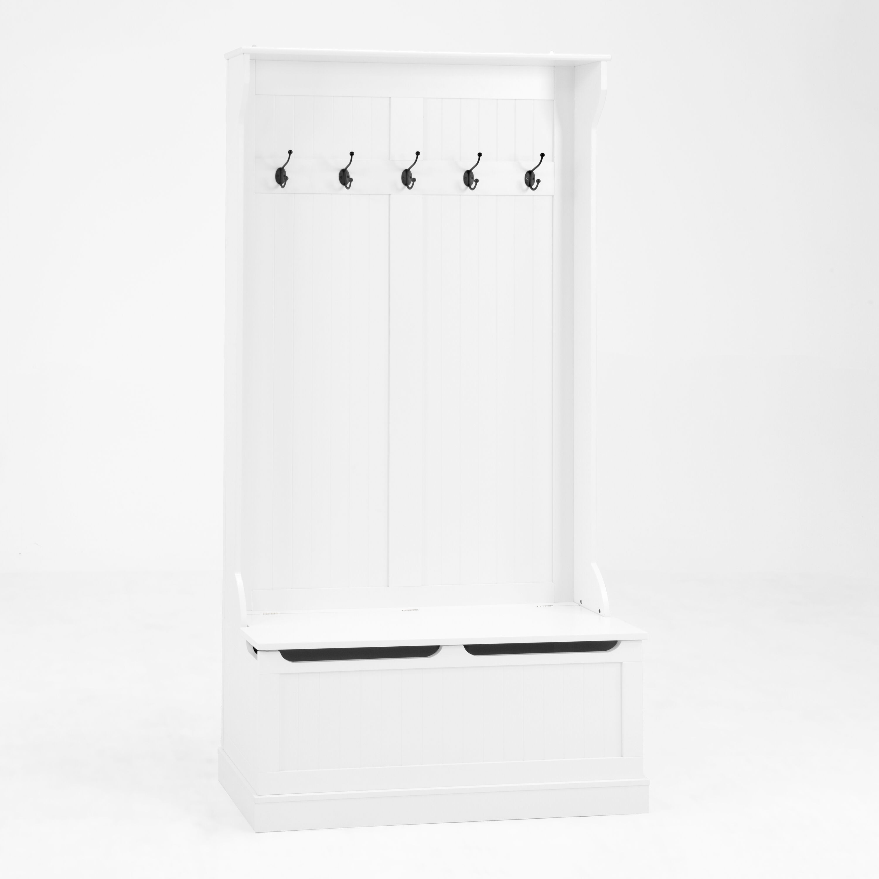 Flynama SH262447 Modern 37.8-in White Wood Hall Tree