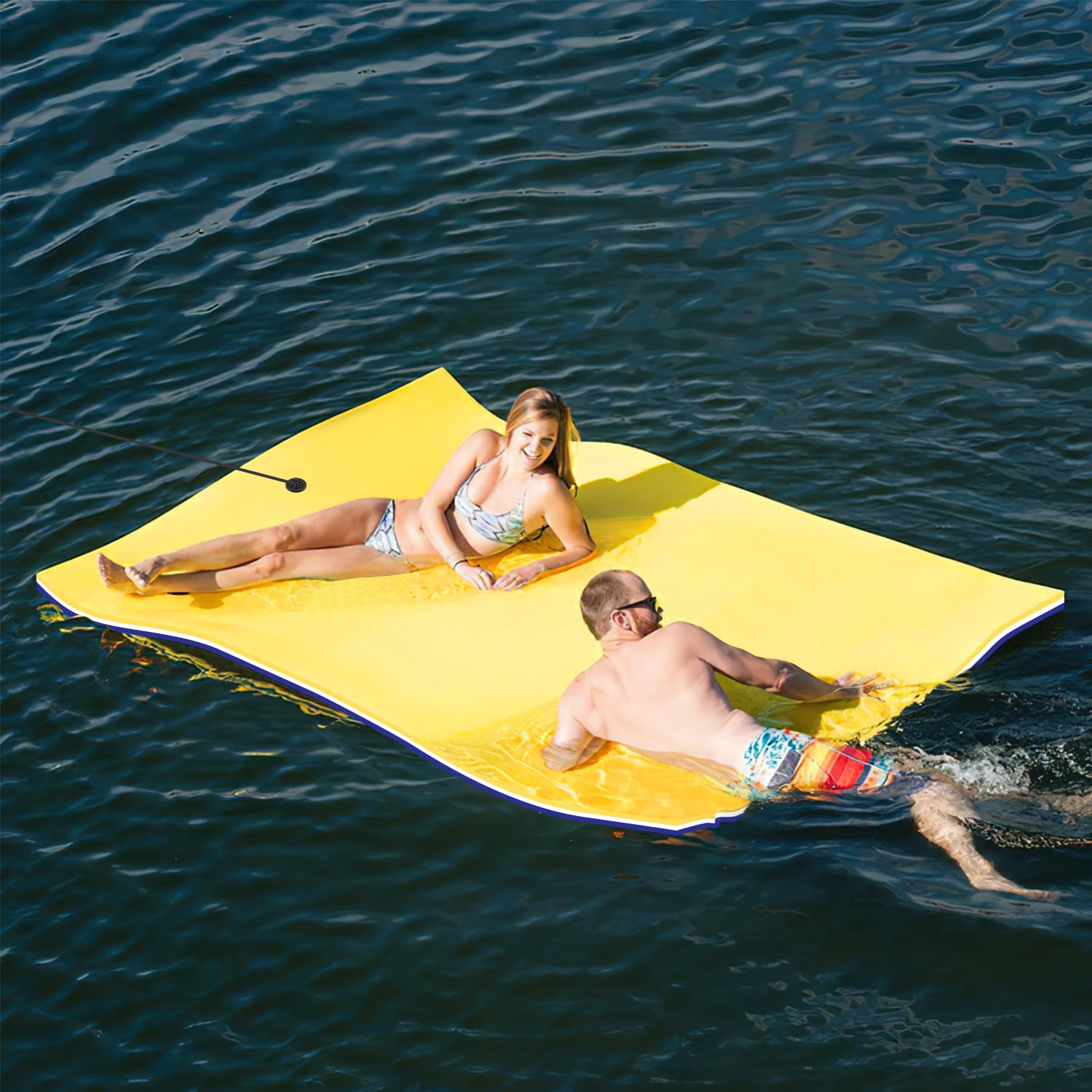 RaDEWAY S0030105-YEBL-7FT 84-in x 35-in 2 -Seat YellowWhiteBlue Foam raft