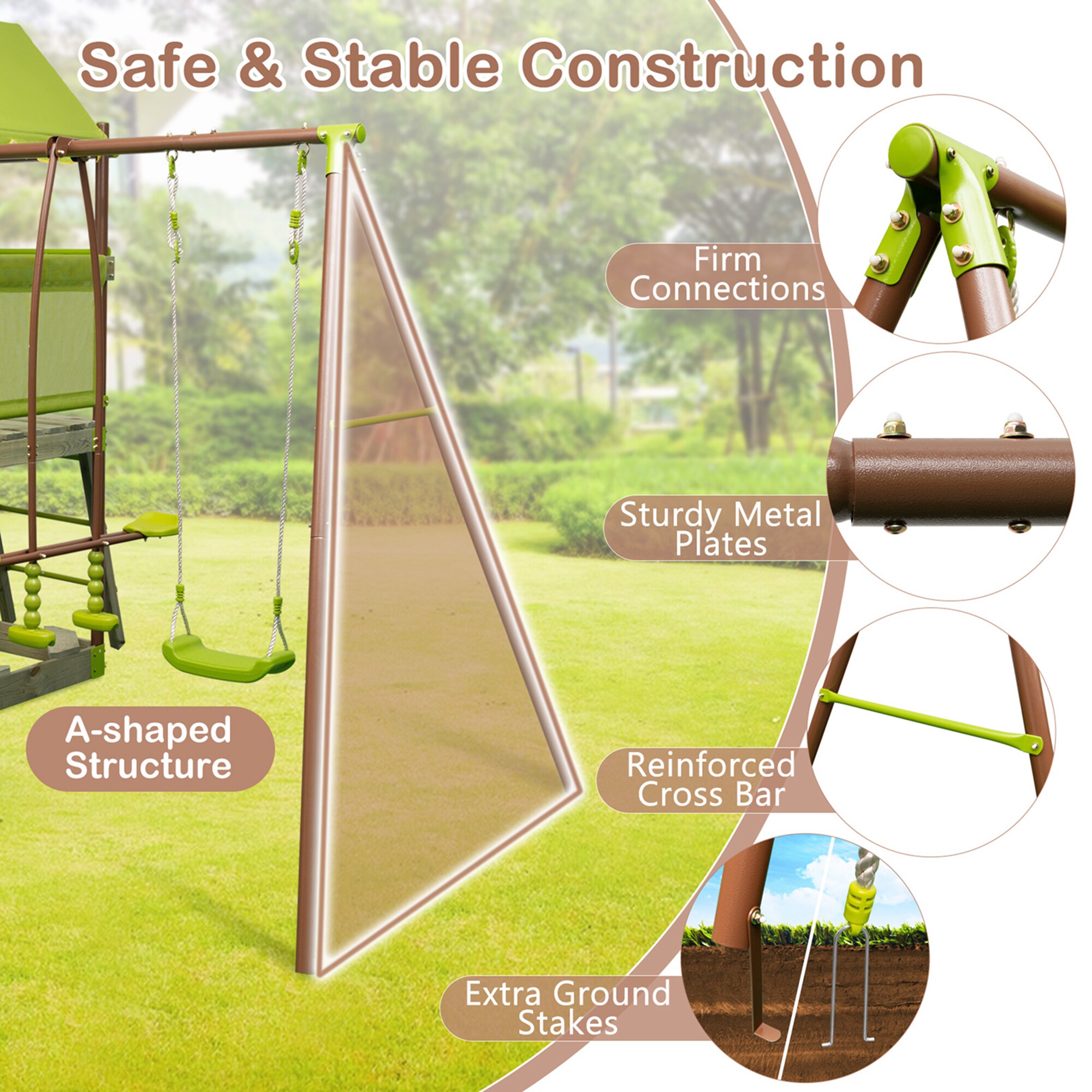 Costway HCST01409 Playset-Swings - View #6