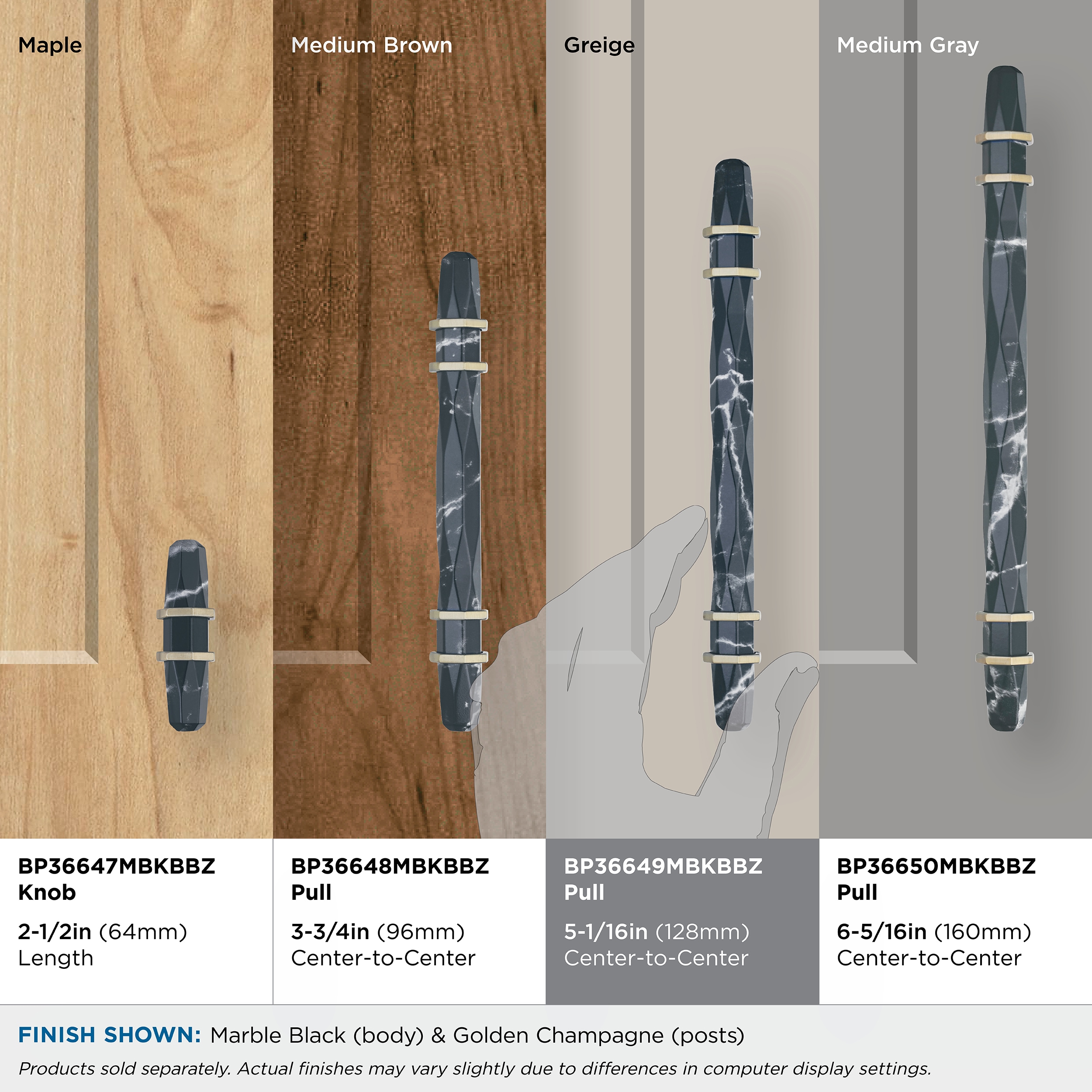 Amerock BP36649MBKBBZ Cabinet-Pulls - View #8