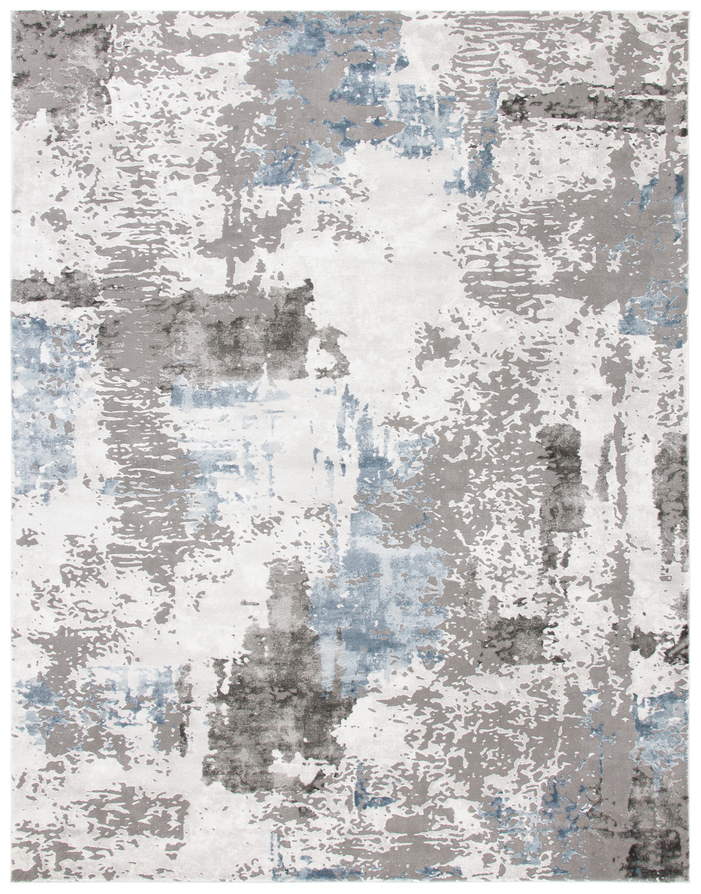 Gray Abstract Reversible 8' x 10' Synthetic Area Rug