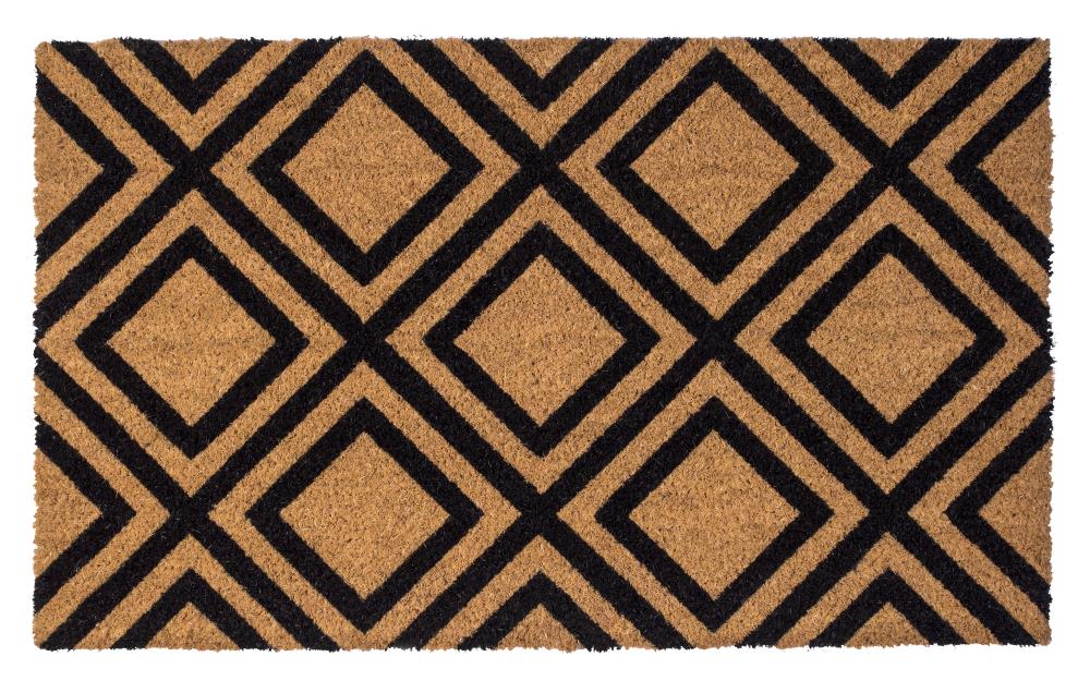 Entryways 506EB18X30 2-ft x 3-ft Natural Coir/Black Rectangular Outdoor Door Mat