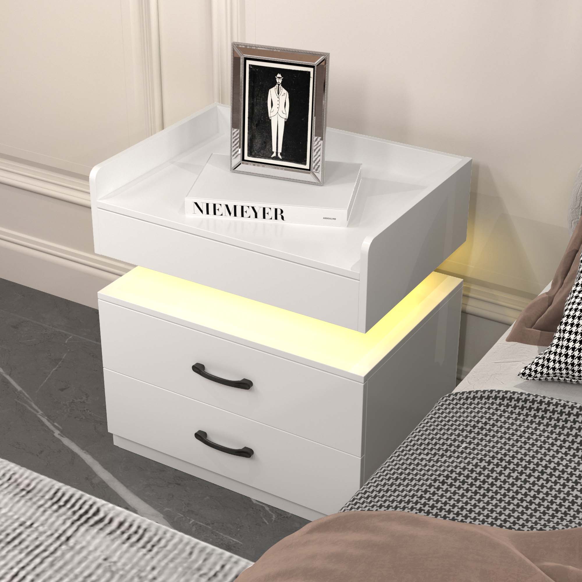 Sunrinx MG9-ND-3 White Nightstand