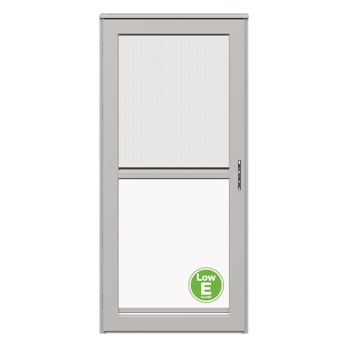Platinum 36-in x 81-in Pebblestone Full-view Retractable Screen Aluminum Storm Door Right-Hand Outswing in Brown | - LARSON 45604372LE