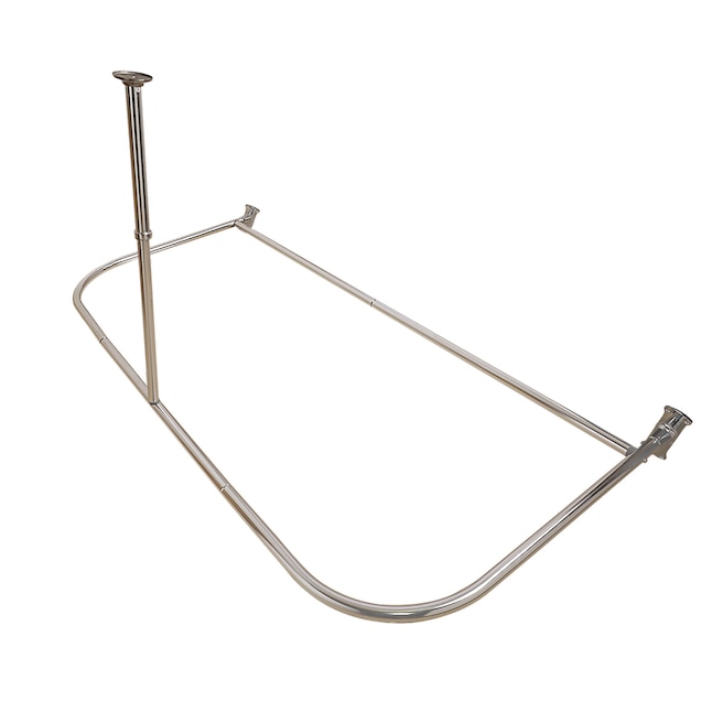 Utopia Alley 28 In To 61 Brushed Nickel Fixed Clawfoot Tub Shower Curtain Rod The Rods Department At Lowes Com