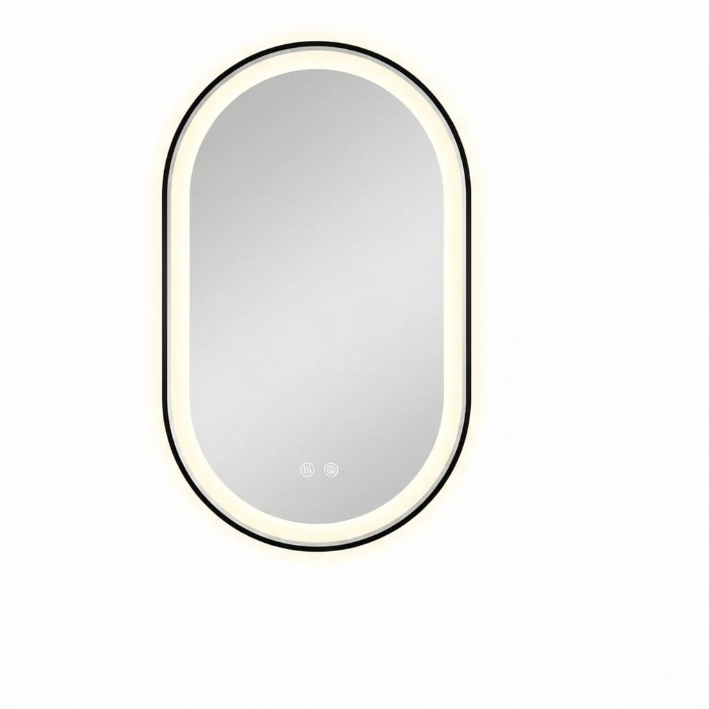 Aoibox  40 in H x 24 in W Oval Frameless LED Front Lit and Backlit Wall Mirror Anti Fog Dimmable Vanity Mirror