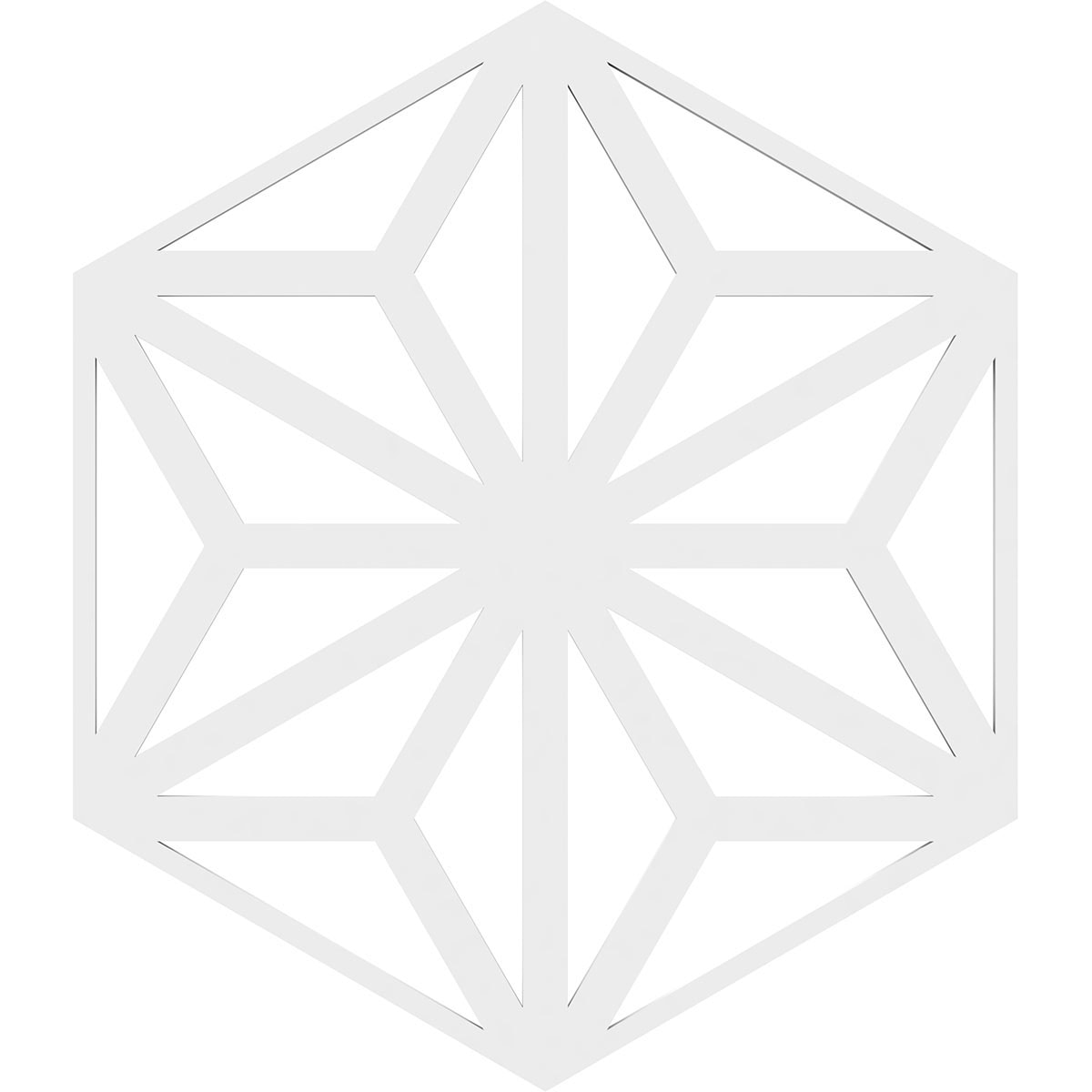 Elegant Unfinished PVC Fretwork Wall Panels, 15.75'' x 17.75''