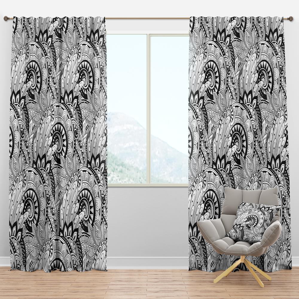 Designart CTN18985-52-95 95-in Black Room darkening Thermal lined Rod pocket Single curtain panel
