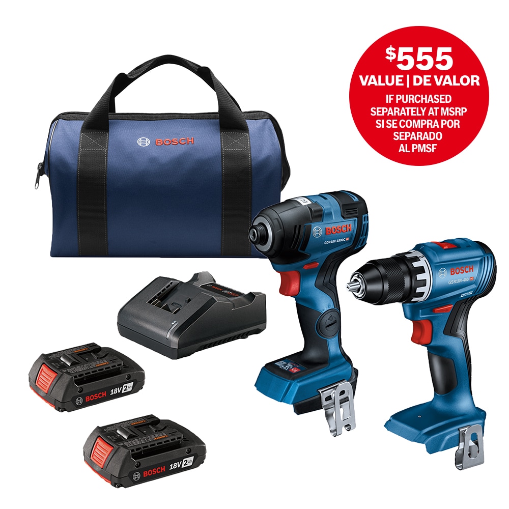 Bosch 18-volt 1/2-in Keyless Brushless Cordless Drill (2-Batteries  Included, Charger Included and Soft Bag included)