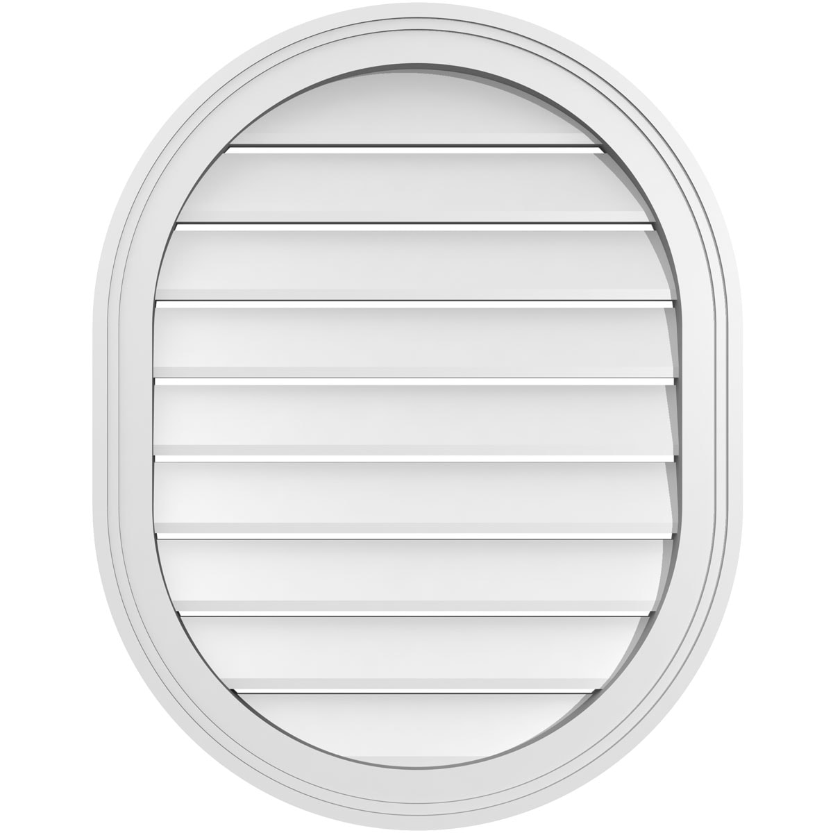 Ekena Millwork GVPVR22X2802SF 22-Inches x 28-Inches Off-white Oval PVC Gable Louver Vent