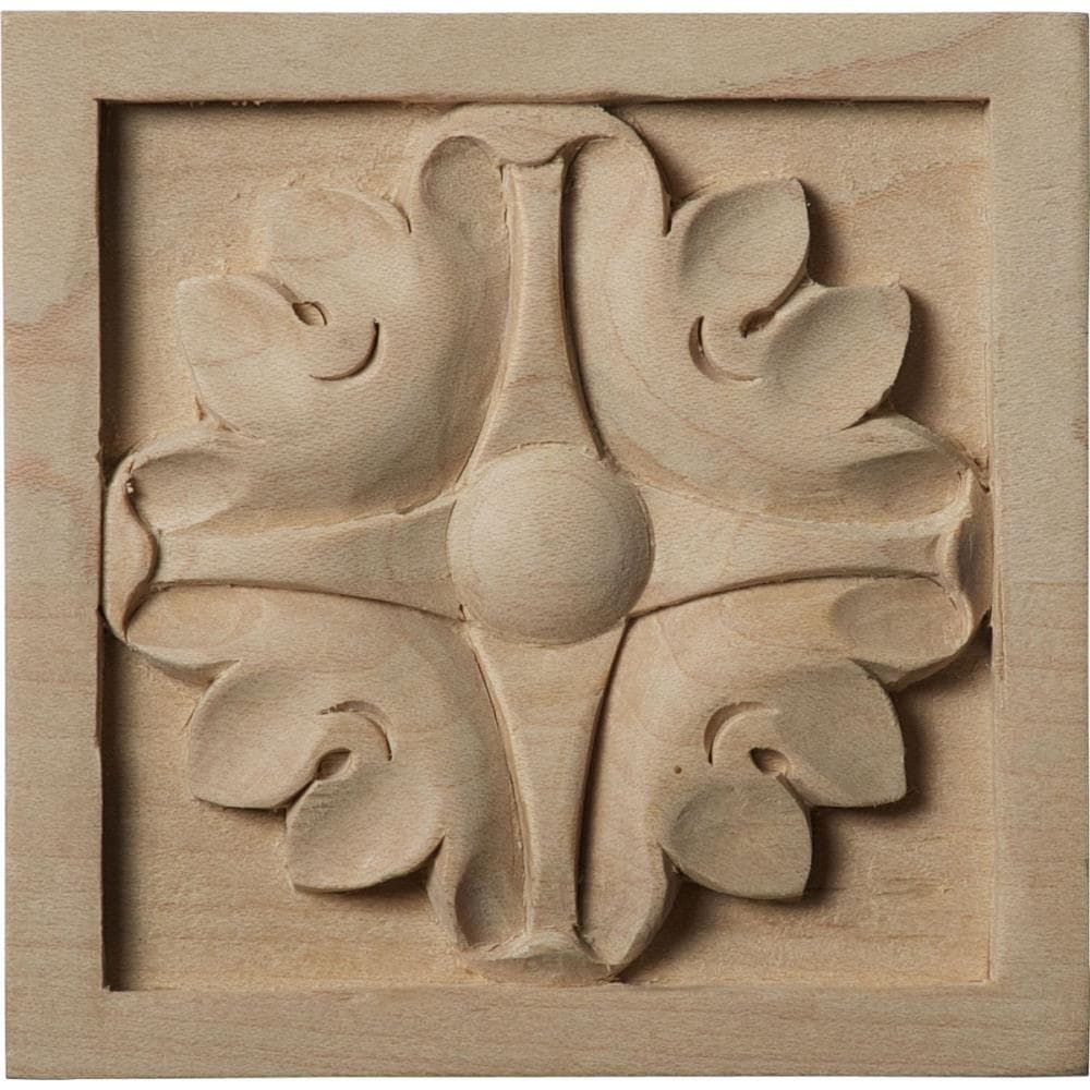 Ekena Millwork ROS03X03EDCH Medium Edinburgh 3.5-in x 3.5-in Square Unfinished Cherry Wood Rosette