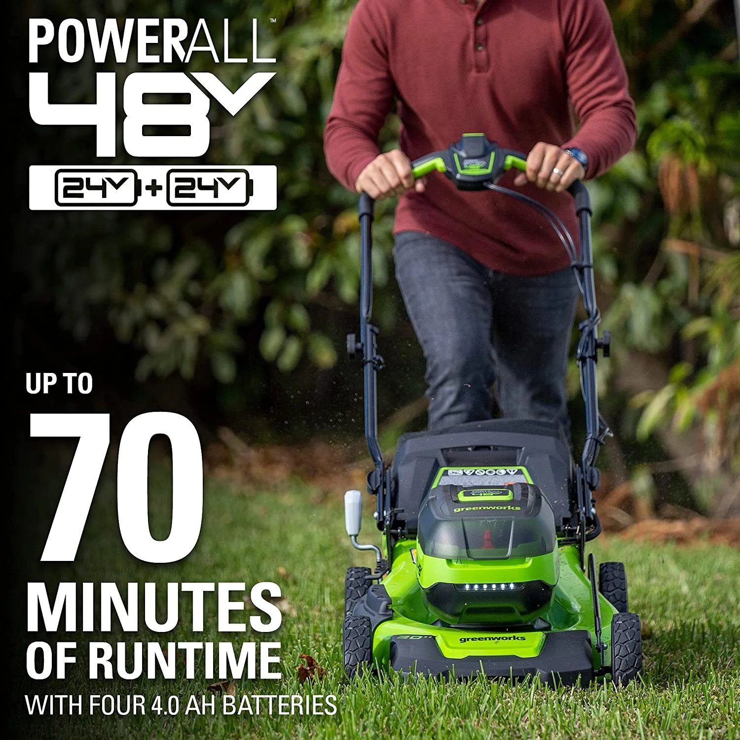 Greenworks 24V 2Ah Powerall String Trimmer & Blower Combo with USB Battery & Slow Charger Outdoor Power Tool Set