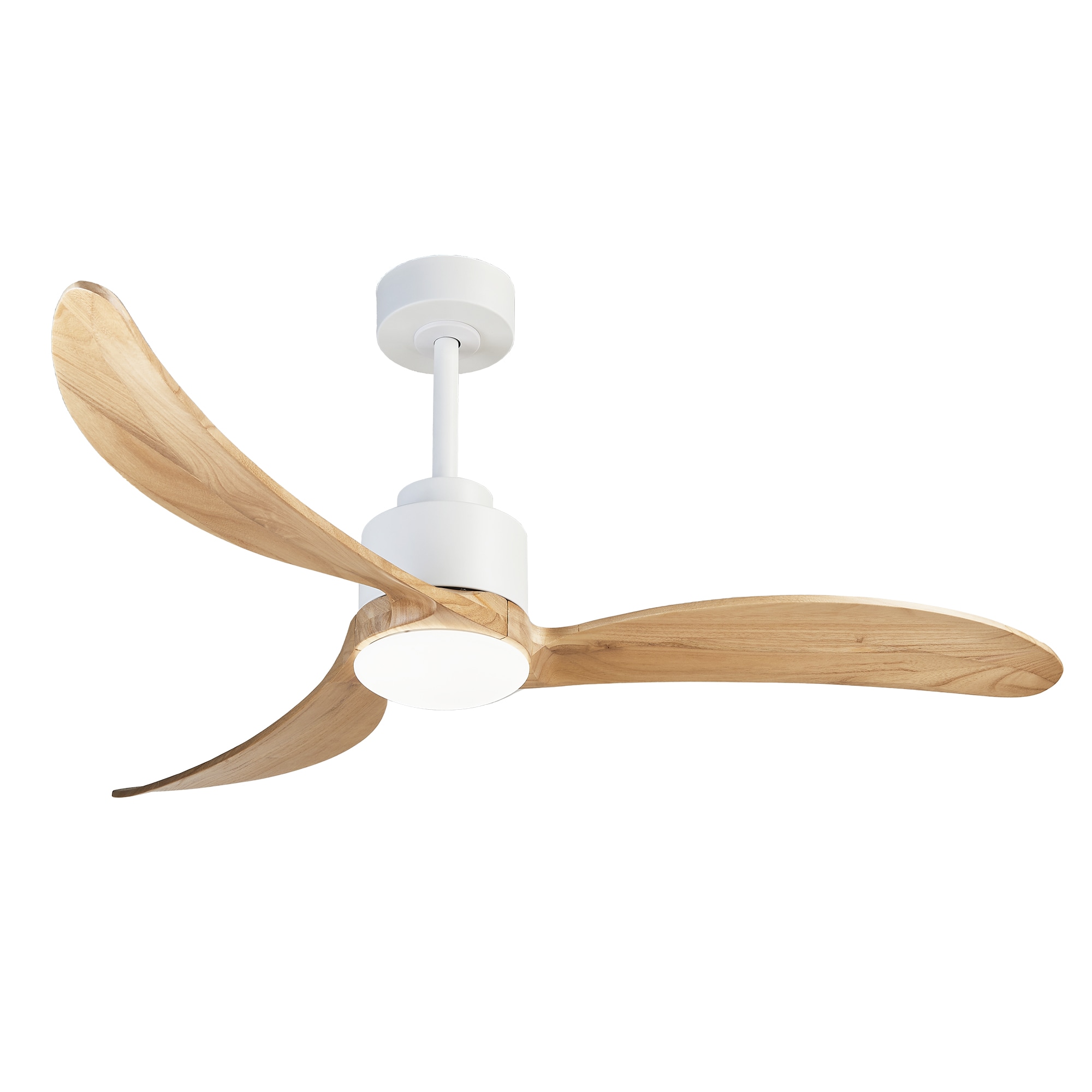 WELLFOR SYMBE-39963 52-in Color-Changing Integrated LED White with Wood Blades Propeller Ceiling Fan With Light - Remote Included ( 3 -Blade )