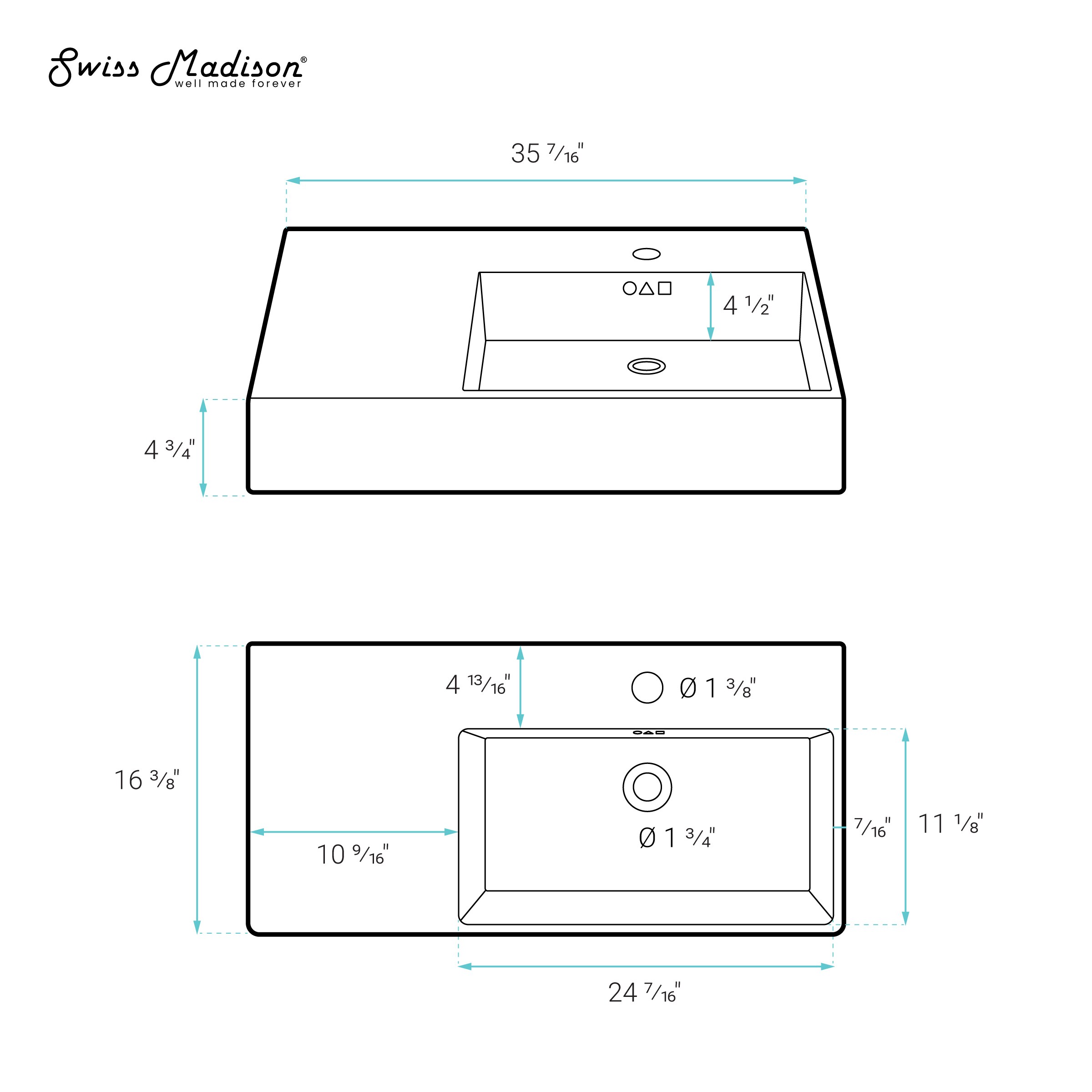 Swiss Madison SM-25-WSANG03WH Bath-Sink - View #6