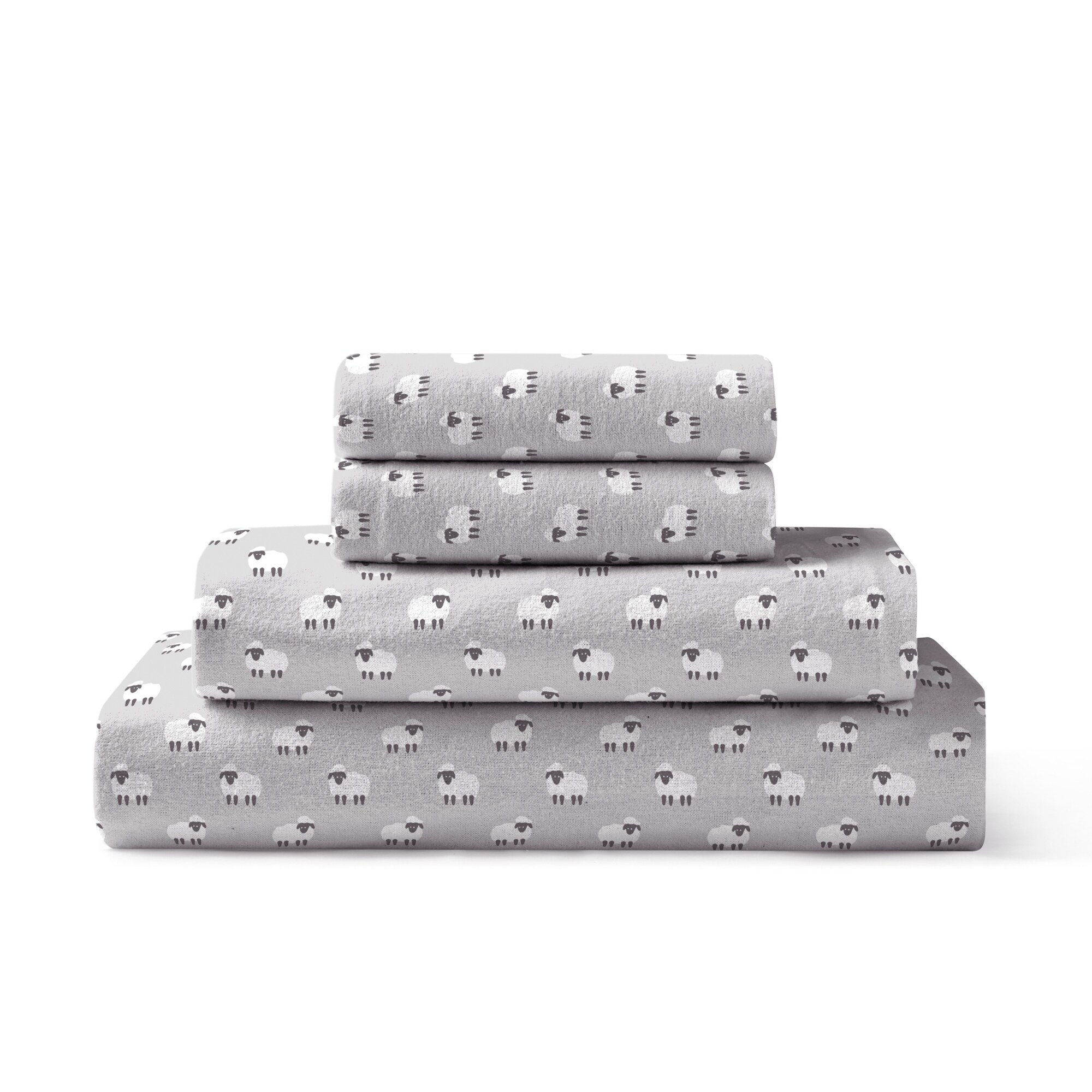 Brielle Home 807000271801 Queen Cotton Sheep Light Grey Bed Sheet