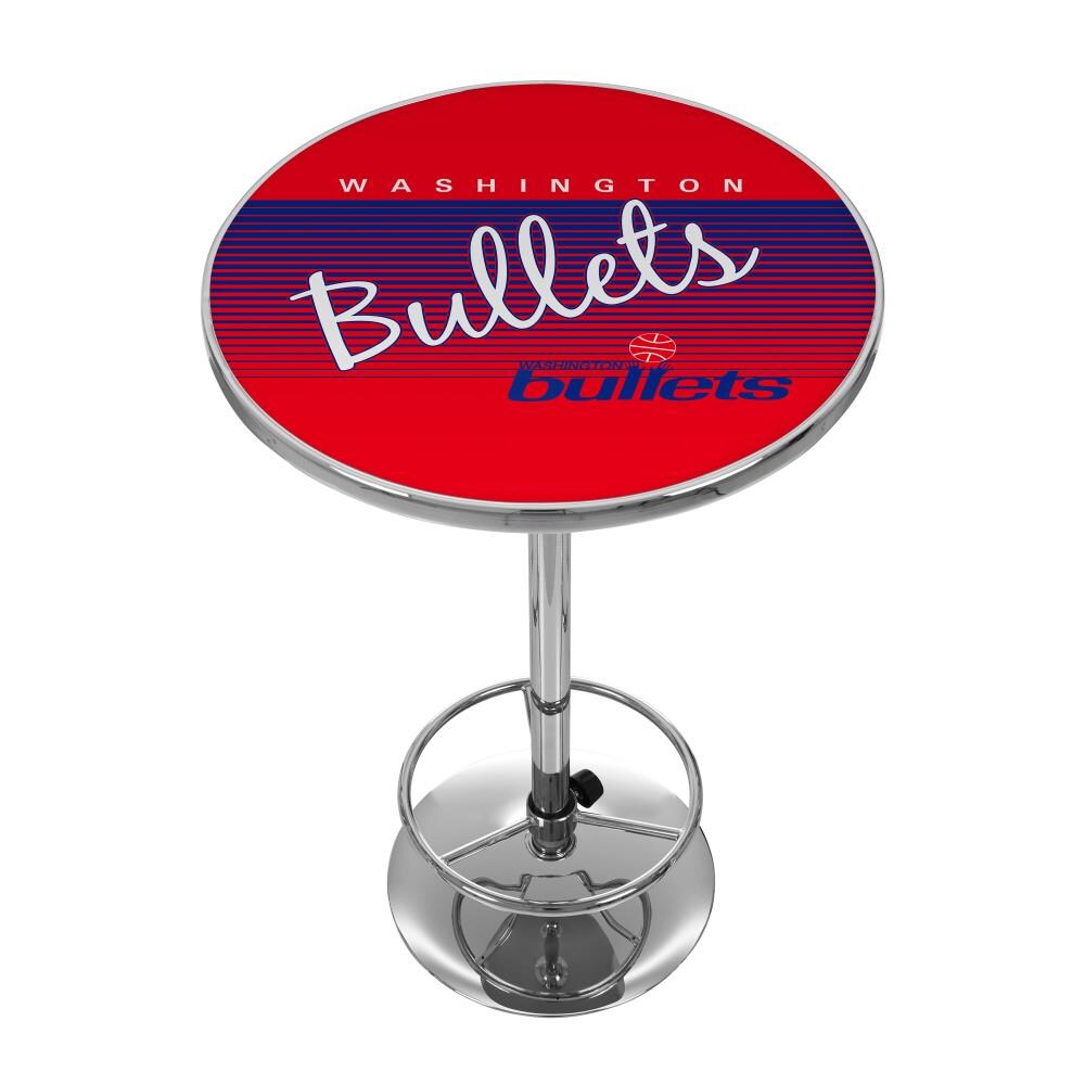Trademark Gameroom NBA2000HC-WB Washington Wizards Pub Tables Chrome Round Traditional Bar Table, Composite with Metal Pedestal Base 27.375-in L x 42-in H