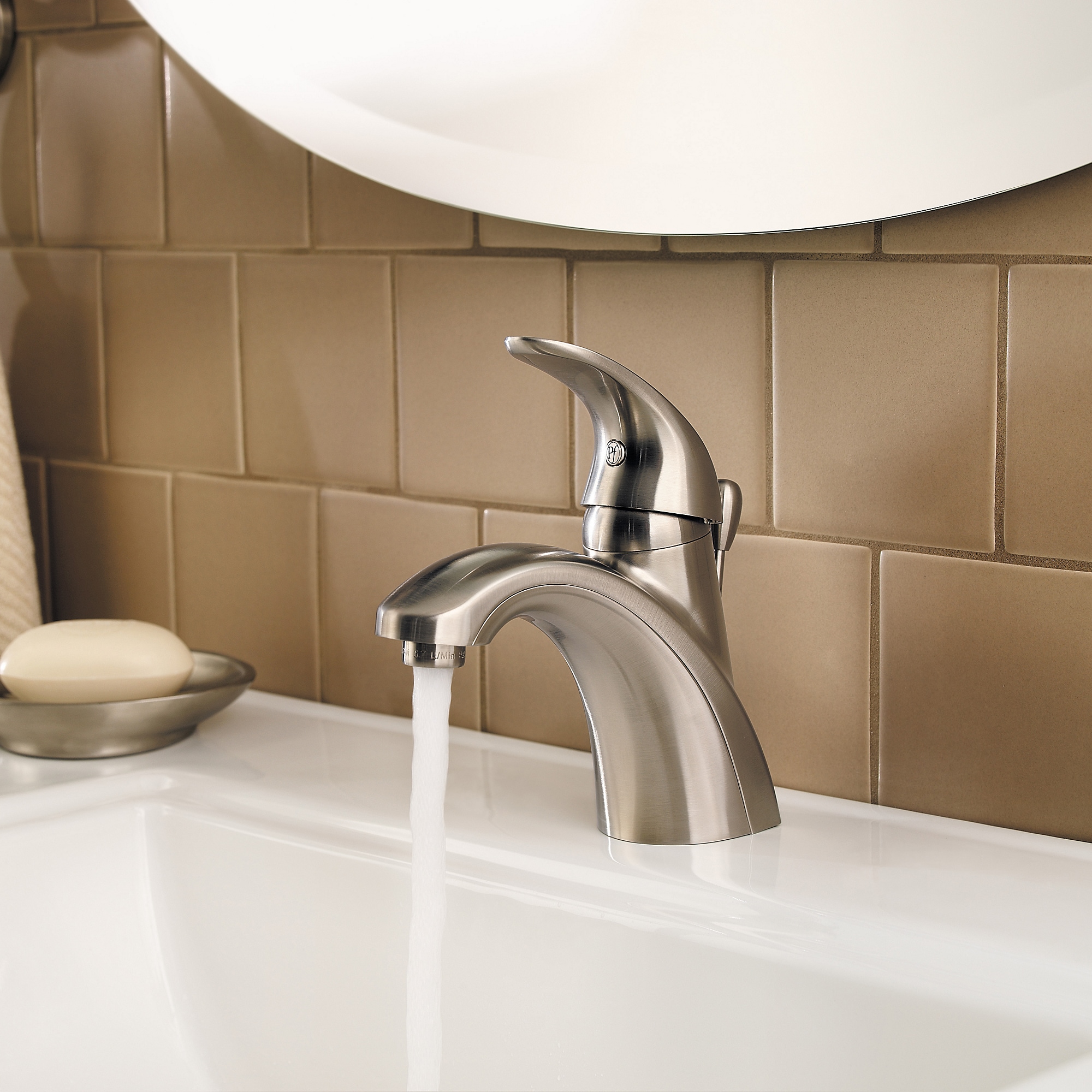 Pfister Parisa Brushed Nickel 4-in centerset 1-Handle WaterSense ...